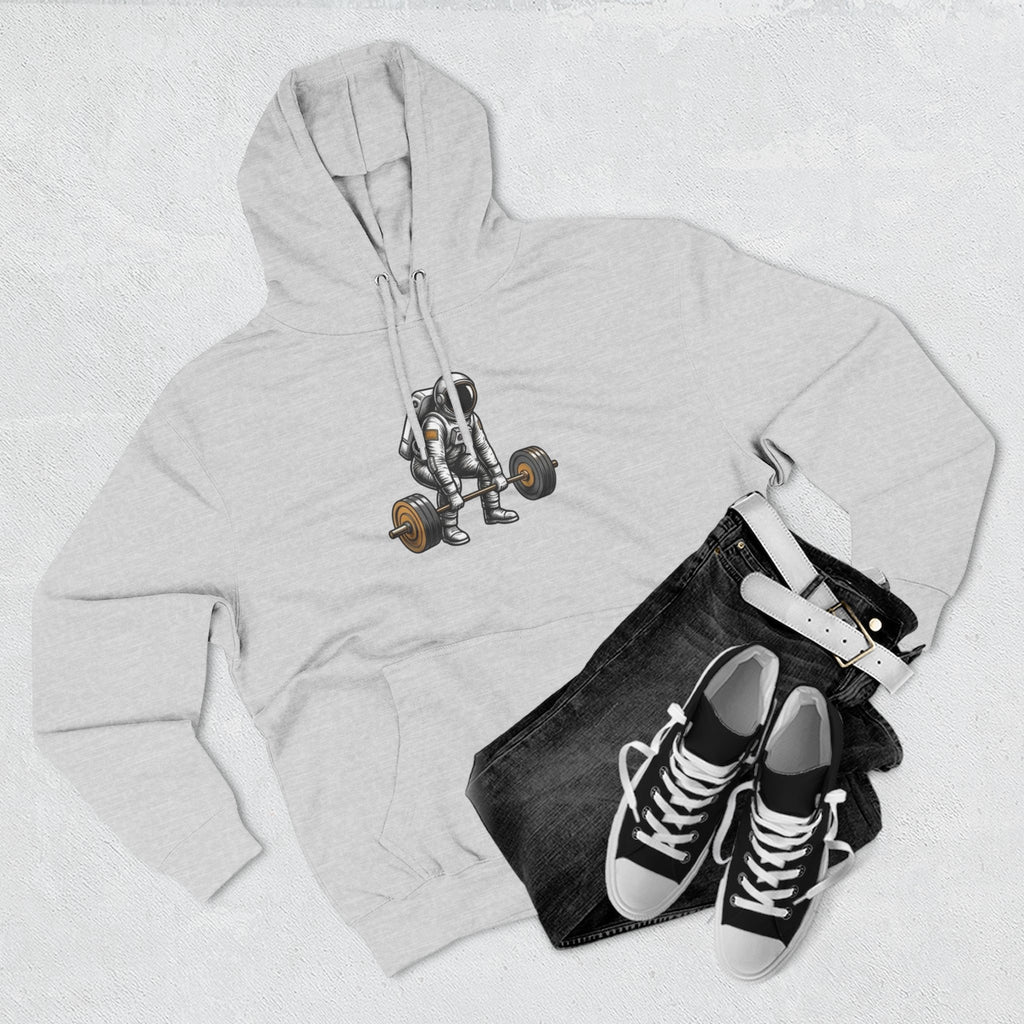 Fitness Hoodie — Barbell Deadlift Graphic Pullover (Pulse Fitness 55 Logo)