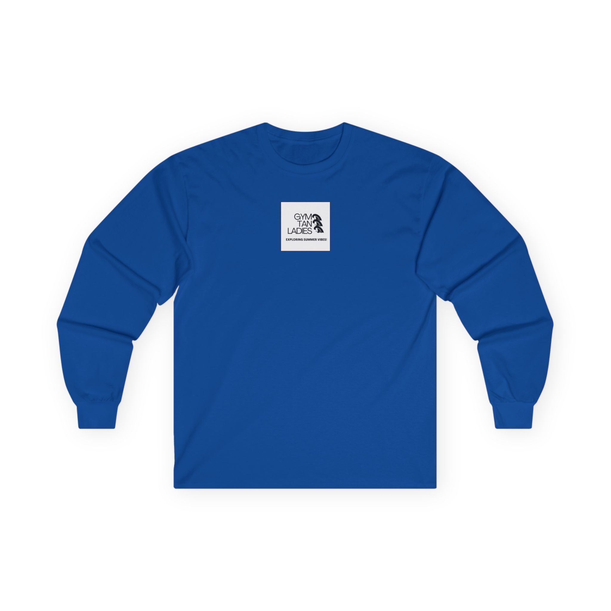 Gym Tan Ladies Long Sleeve Tee — Retro Logo Fitness Shirt