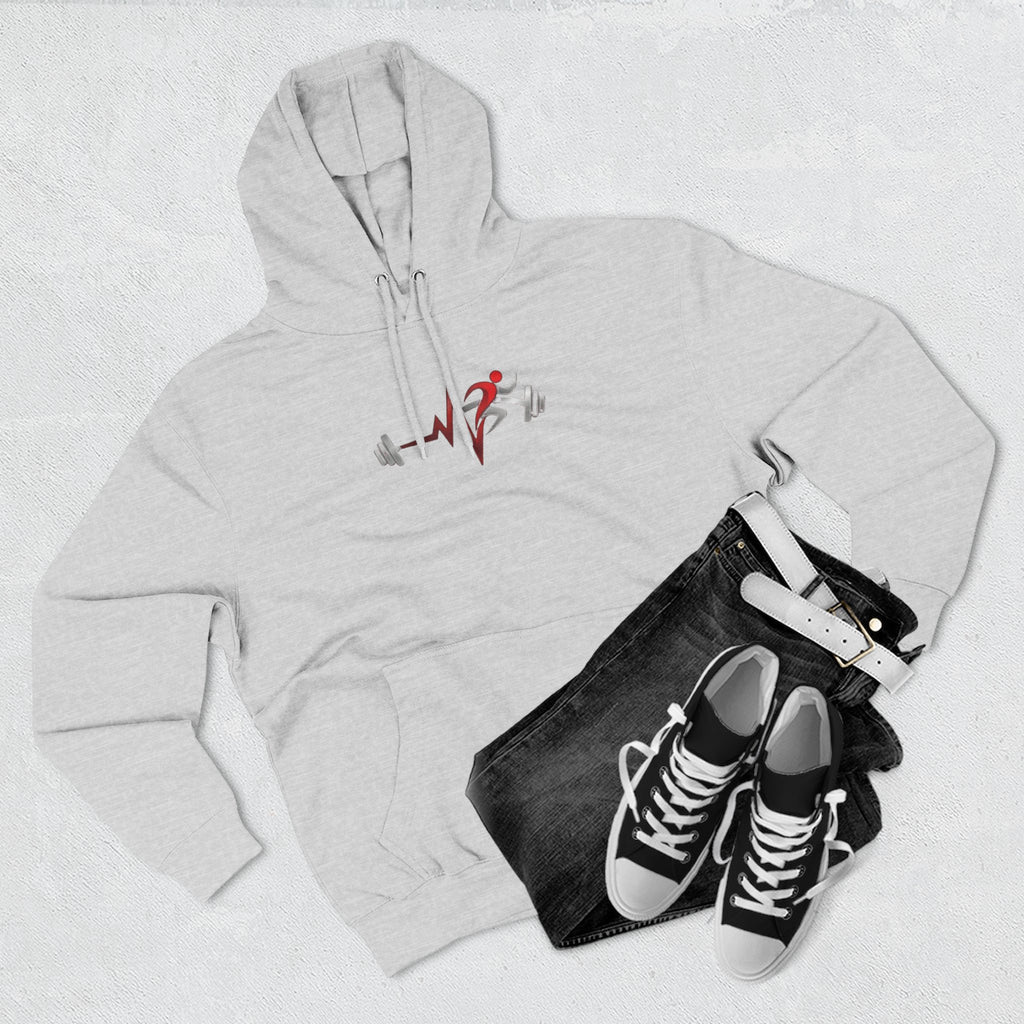 Fitness Heartbeat Hoodie — Weightlifting Pulse Graphic Hoodie