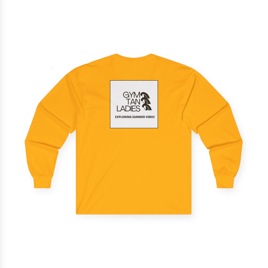 Gym Tan Long Sleeve Tee Logo Fitness Shirt