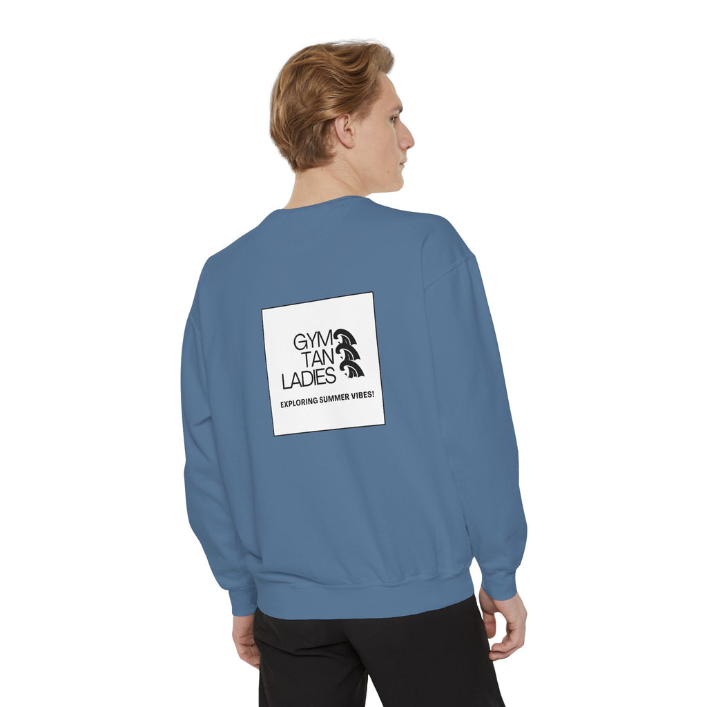 Mens Gym Tan Sweatshirt Logo Crewneck