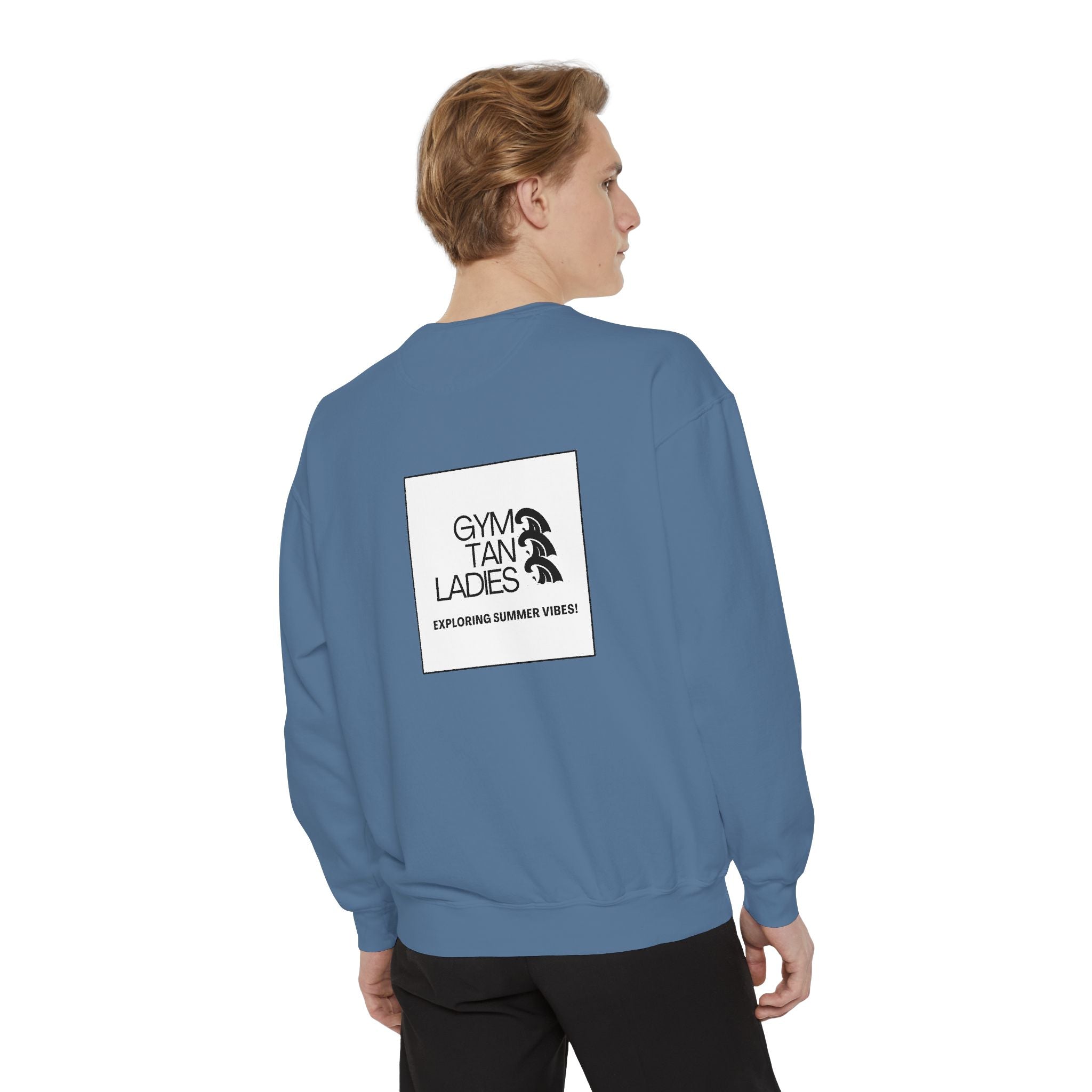 Mens Gym Tan Sweatshirt Logo Crewneck