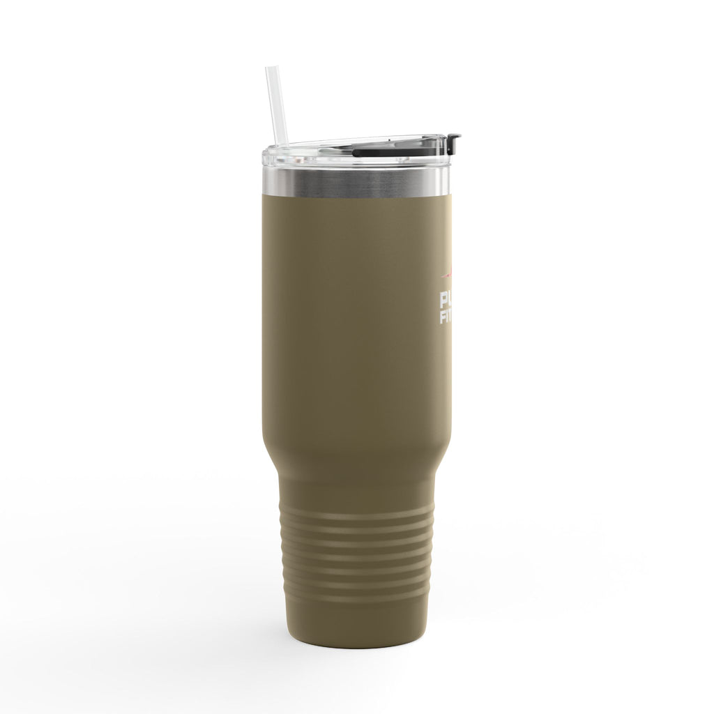 40oz Insulated Travel Mug — Pulse Fitness Logo Stainless Steel Tumbler with Straw