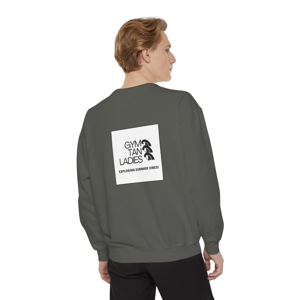 Mens Gym Tan Sweatshirt Logo Crewneck