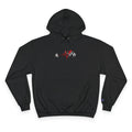 Womens Champion Hoodie — Minimal Fitness Hoodie with Heartbeat & Barbell Graphic