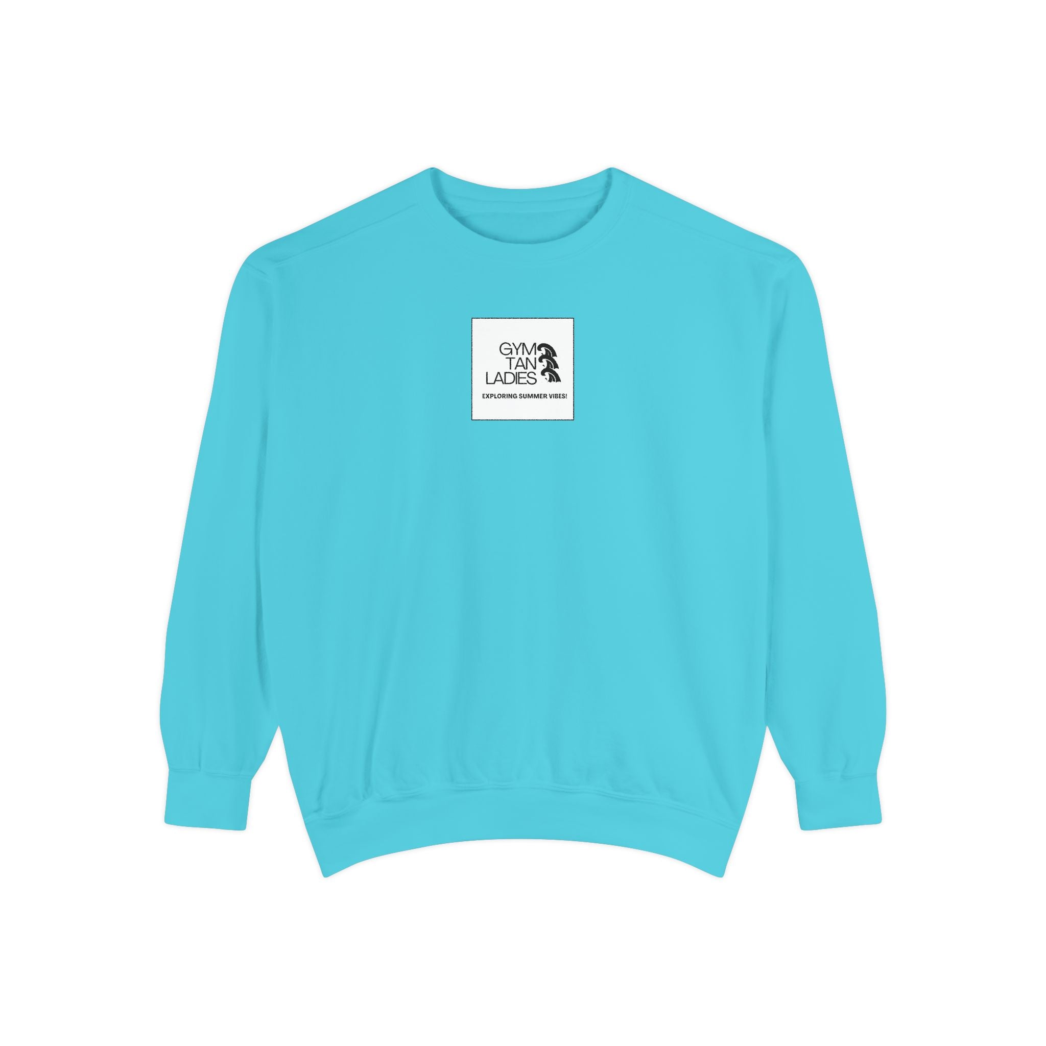 Gym Tan Ladies Sweatshirt - Retro Tropical Logo Crewneck