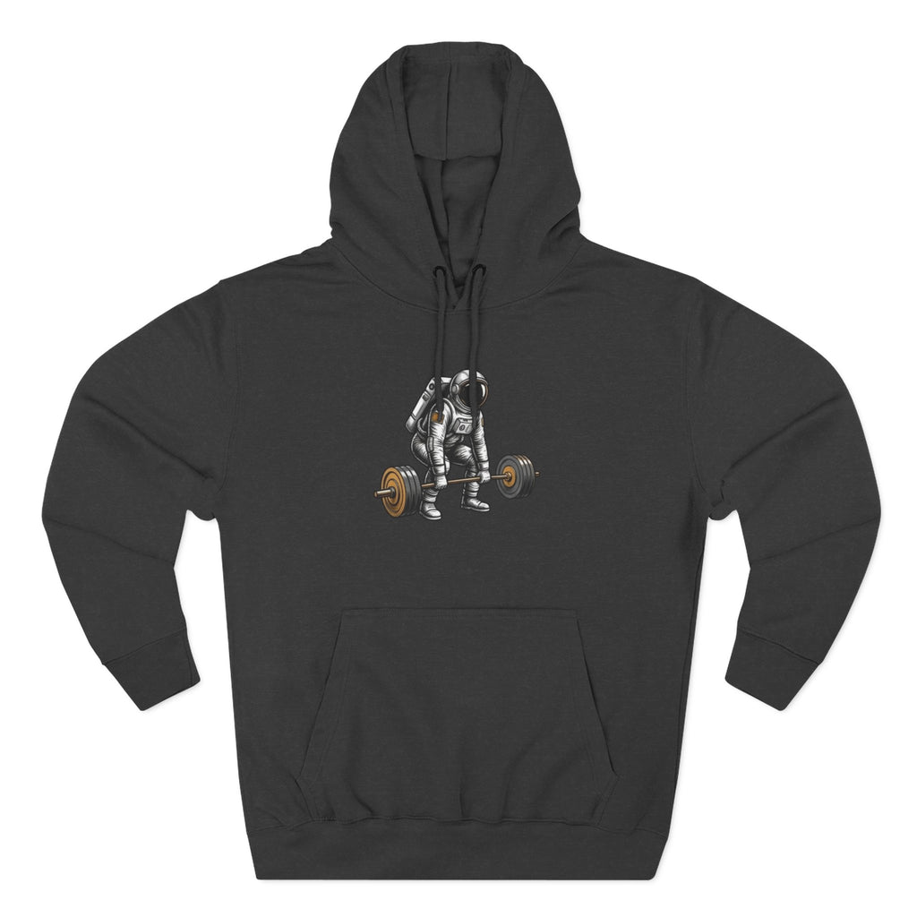 Sudadera con capucha de fitness — Sudadera con estampado de peso muerto con barra (Logotipo Pulse Fitness 55)