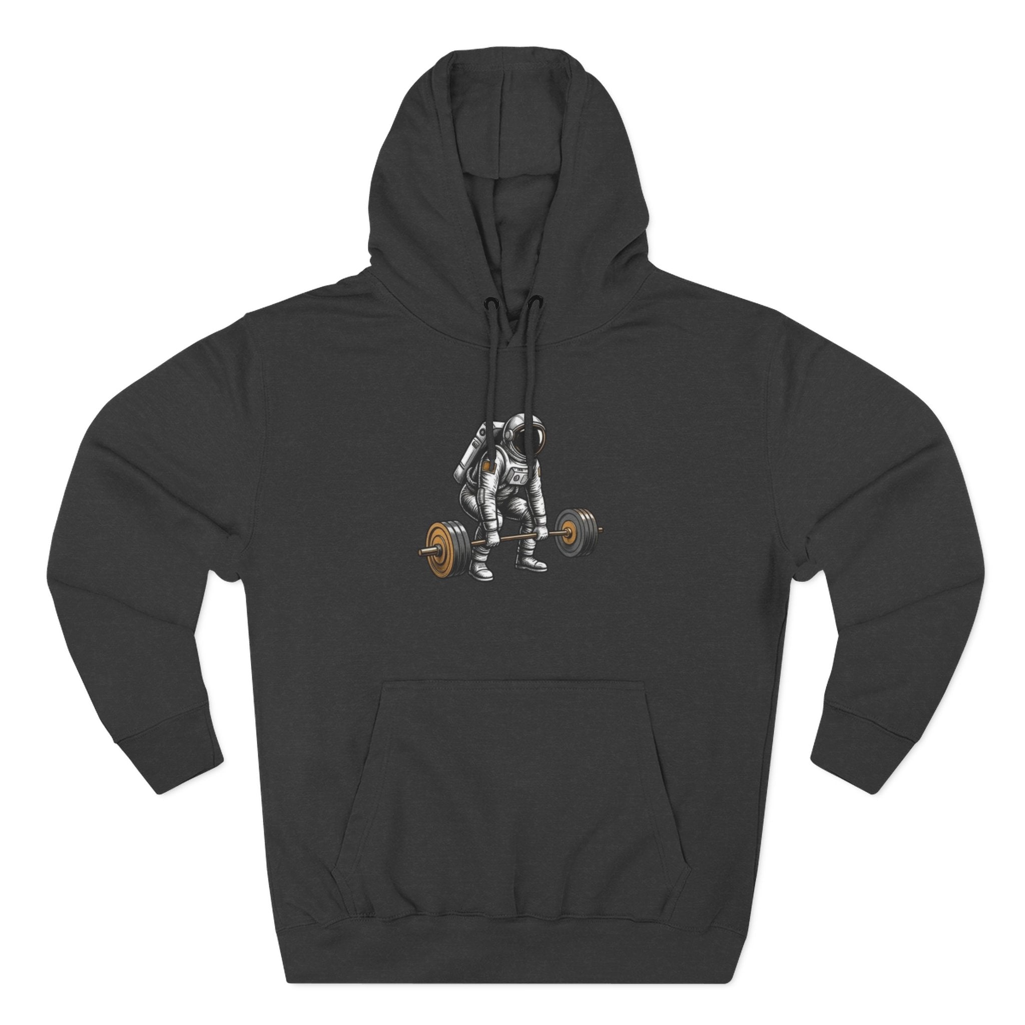 Fitness Hoodie — Barbell Deadlift Graphic Pullover (Pulse Fitness 55 Logo)