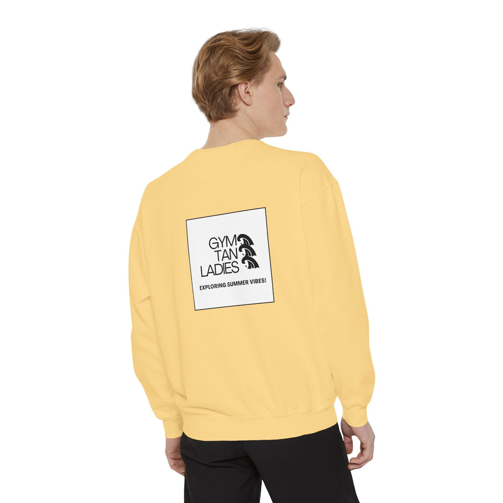 Mens Gym Tan Sweatshirt Logo Crewneck
