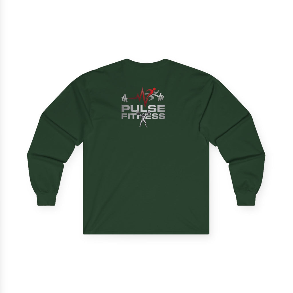 Fitness Long Sleeve Tee — Astronaut Weightlifter Graphic (Pulse Fitness)