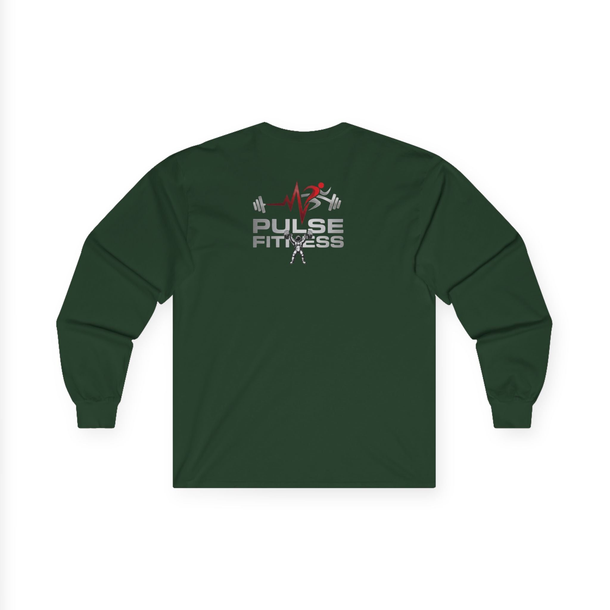 Fitness Long Sleeve Tee — Astronaut Weightlifter Graphic (Pulse Fitness)