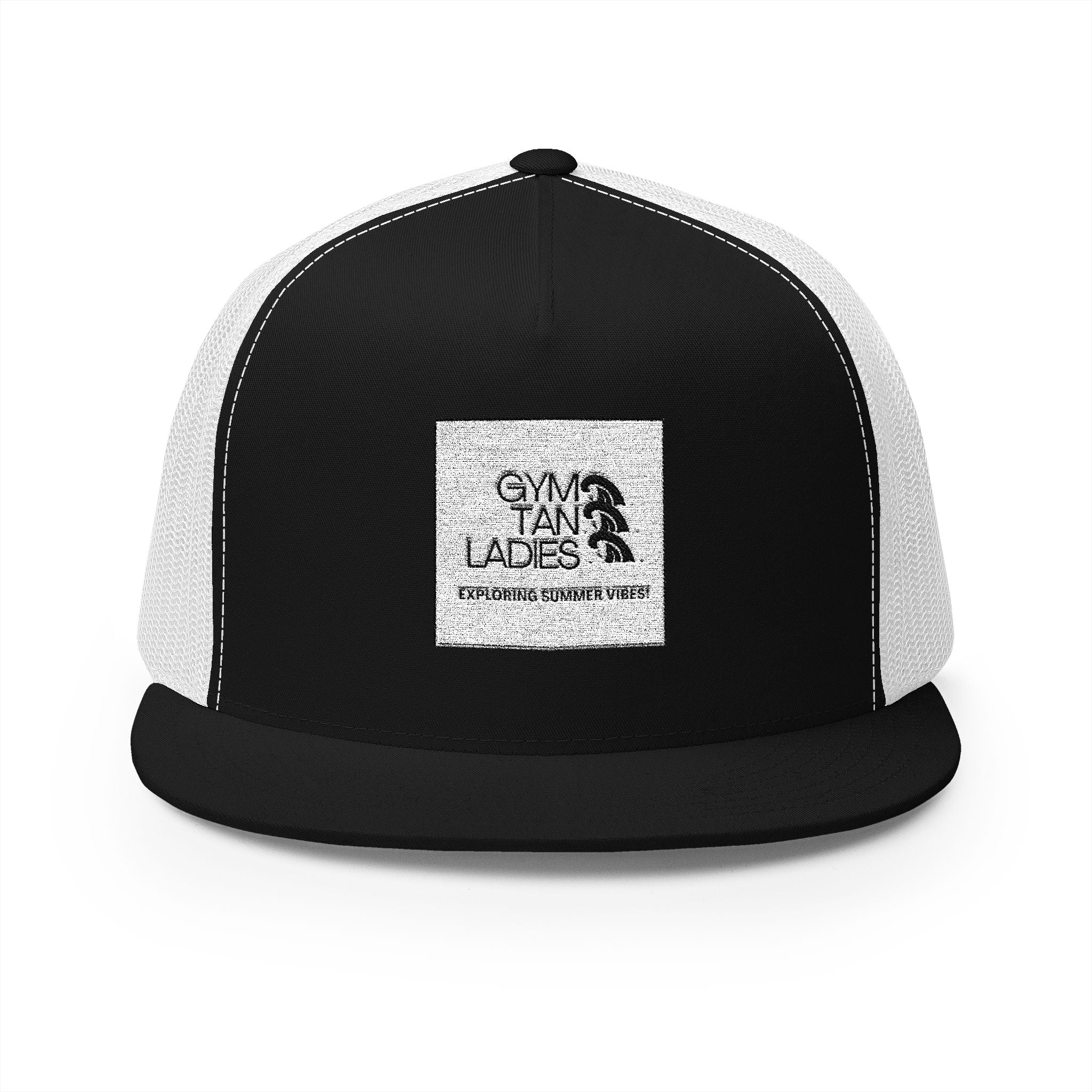 5 Panel Trucker Cap gym tan logo