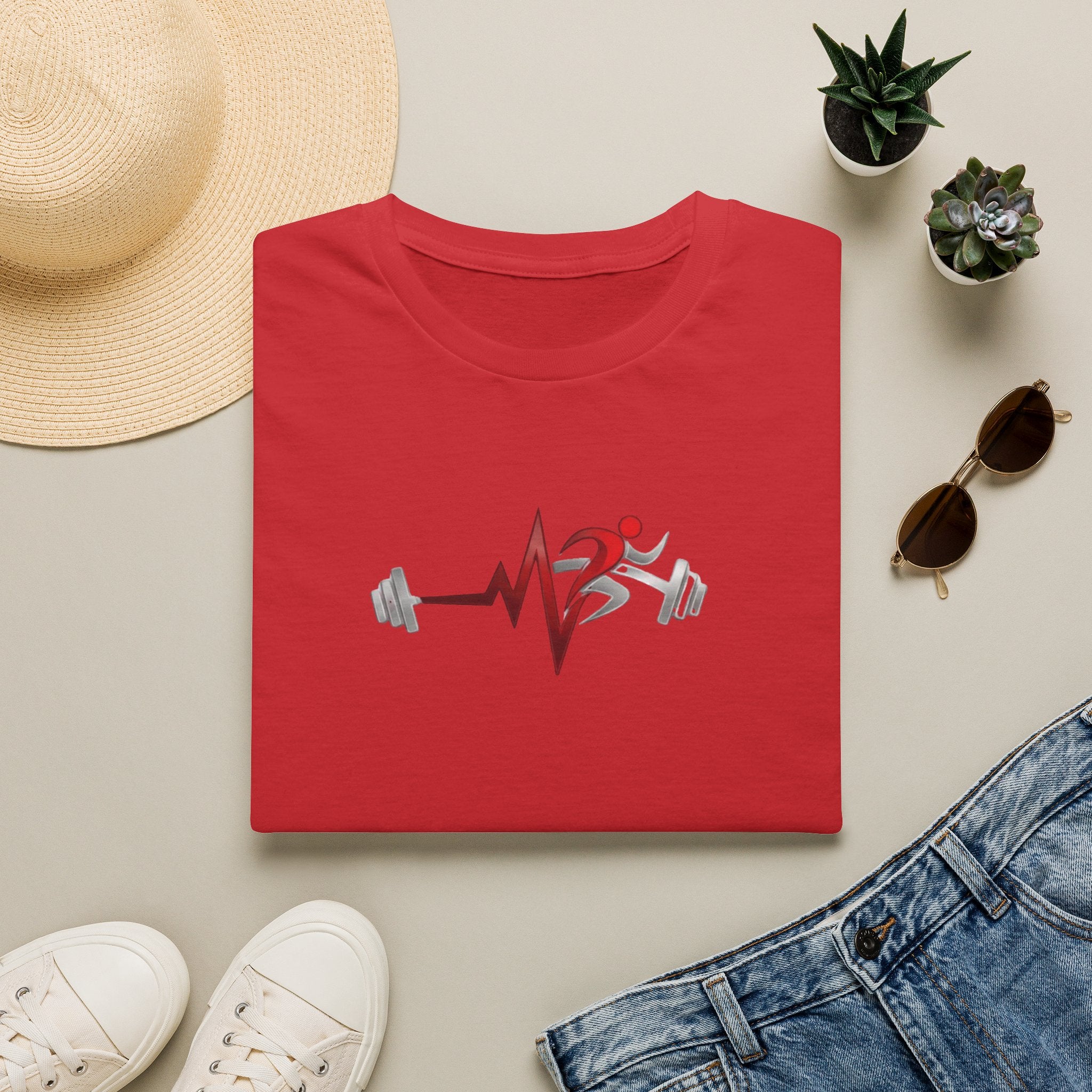 Camiseta Latido Fitness — Corredor & Barra Pulsación Gimnasio