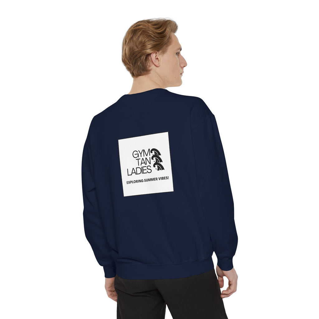 Mens Gym Tan Sweatshirt Logo Crewneck