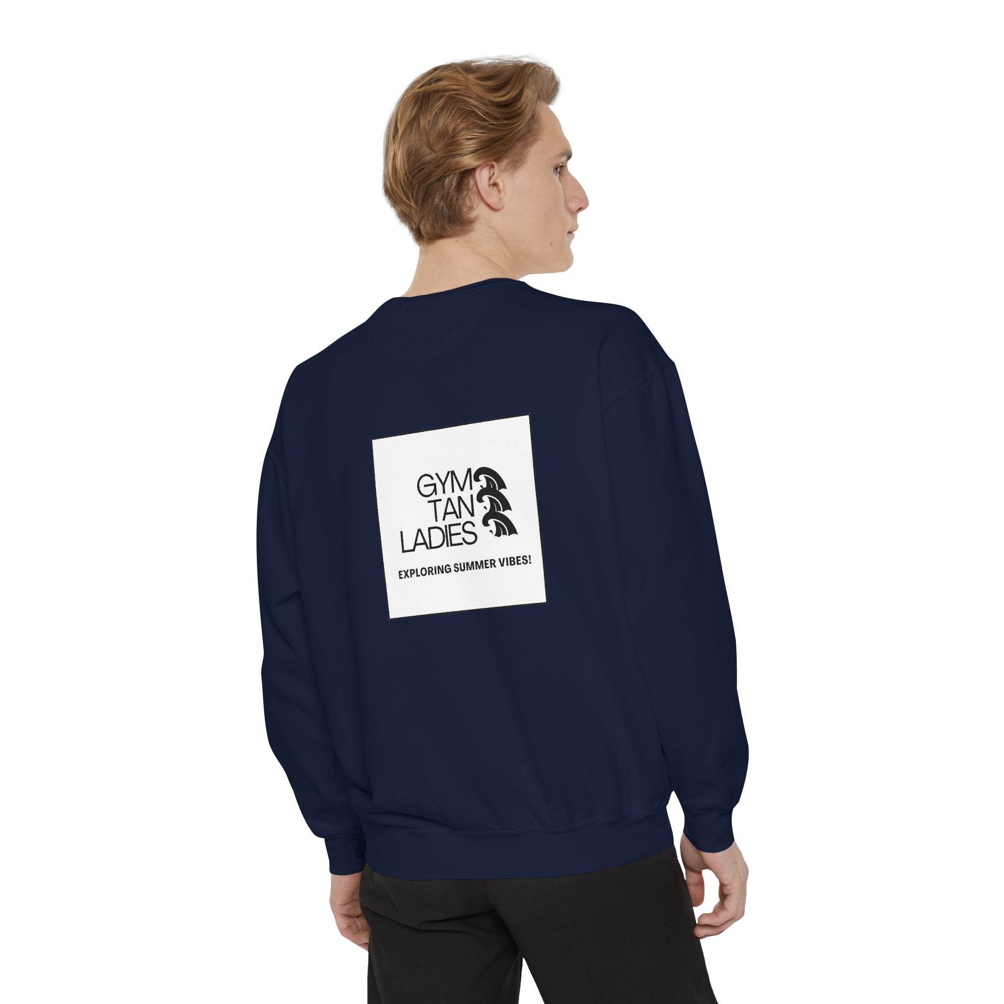 Mens Gym Tan Sweatshirt Logo Crewneck