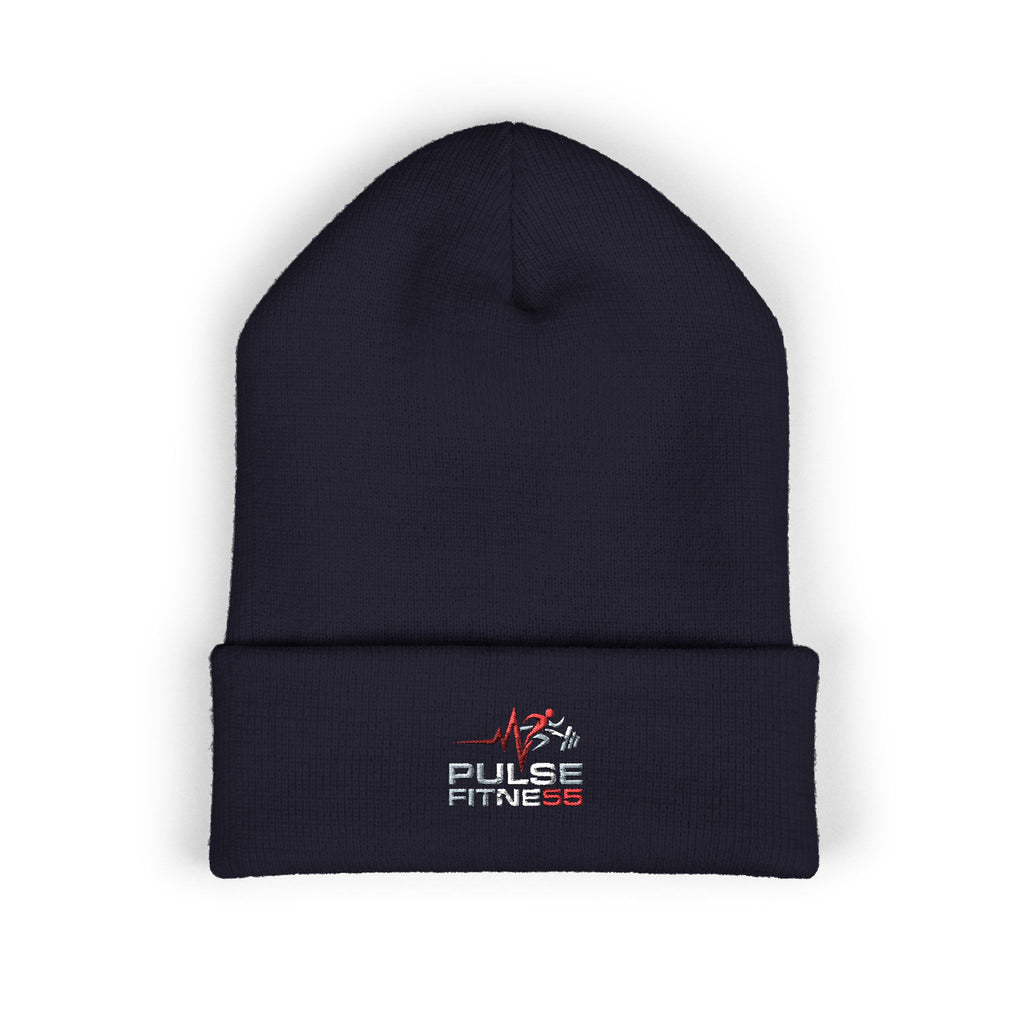 EMT Heartbeat Embroidered Beanie - Classic Cuffed Knit Hat for First Responders