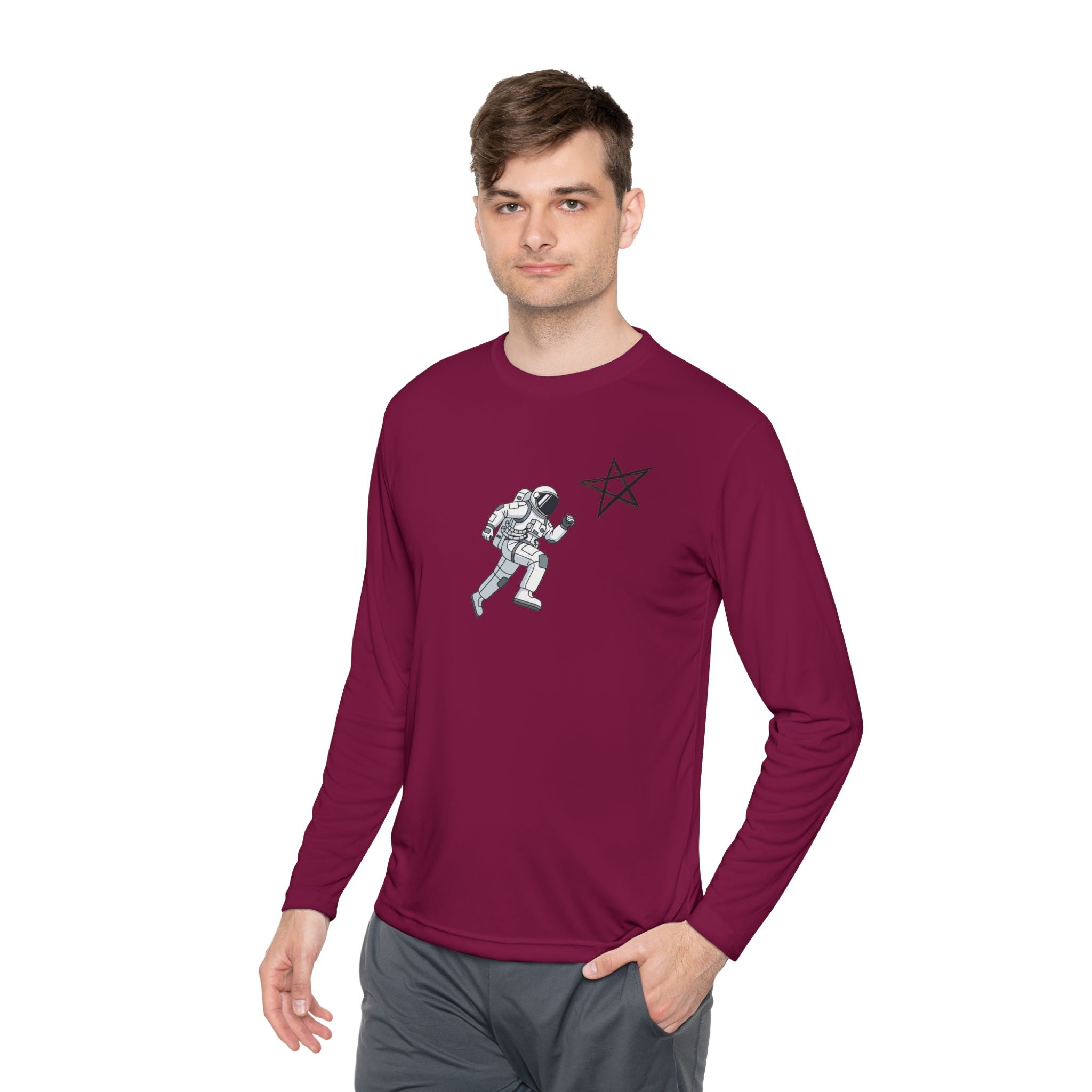 Astronaut Star Long Sleeve Tee — 'GinaStar' Graphic Performance Tee