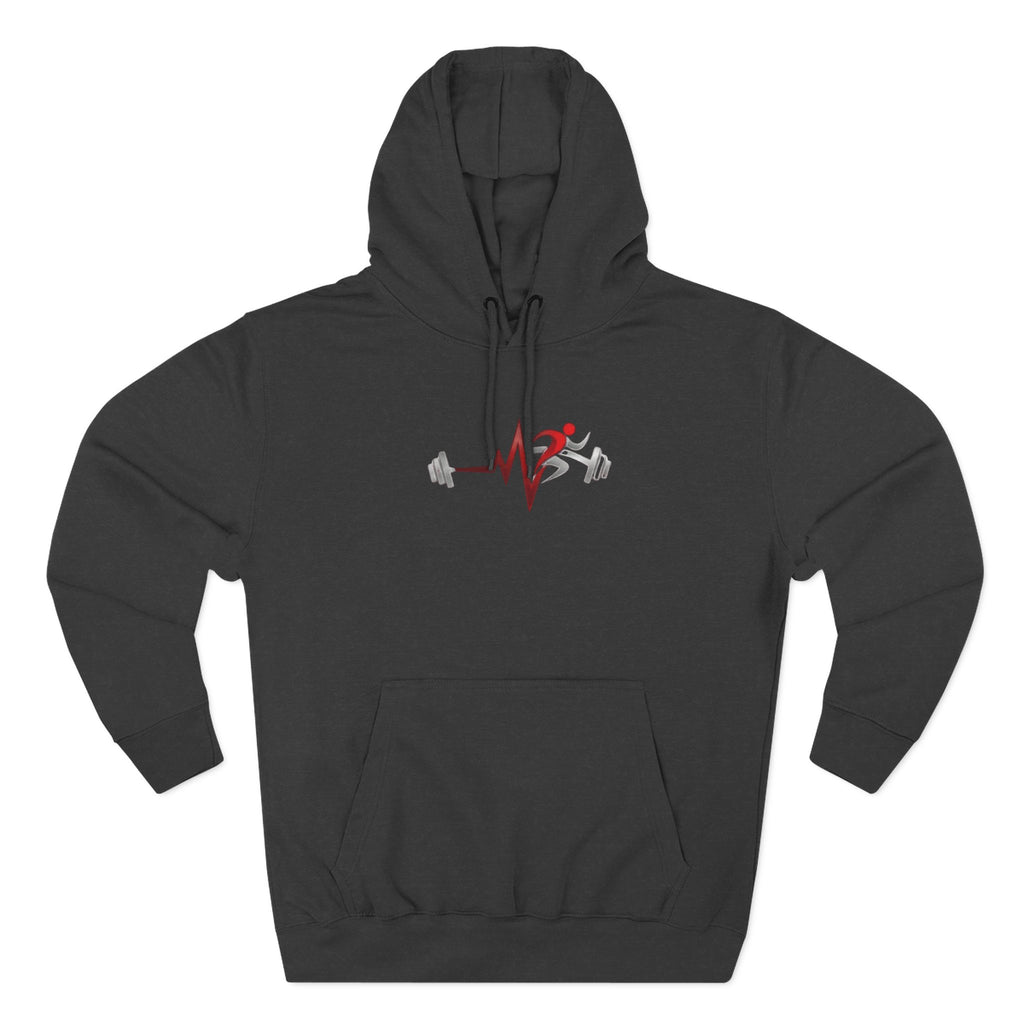 Fitness Heartbeat Hoodie — Weightlifting Pulse Graphic Hoodie
