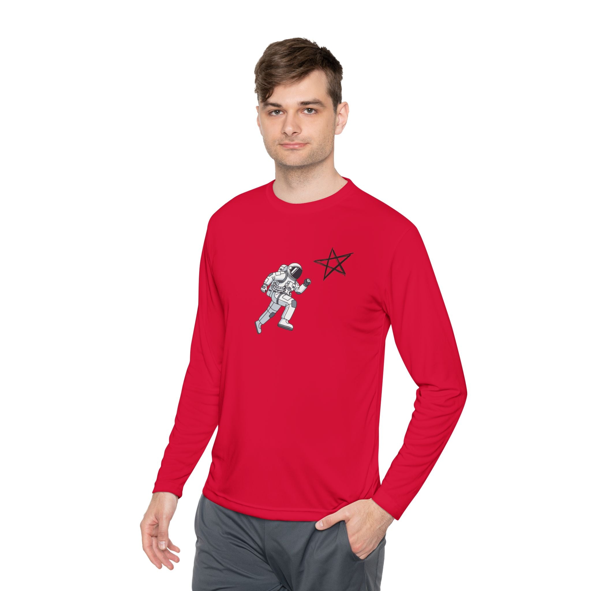 Astronaut Star Long Sleeve Tee — 'GinaStar' Graphic Performance Tee