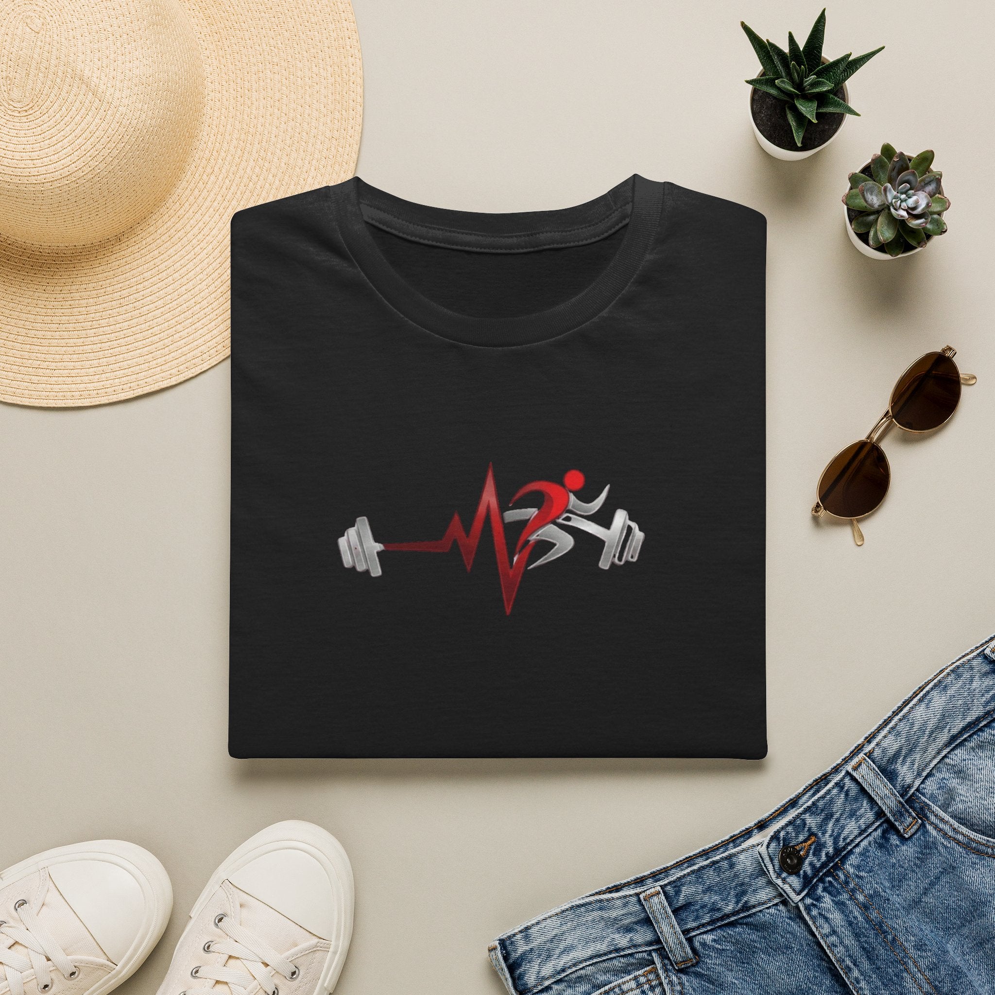 Camiseta Latido Fitness — Corredor & Barra Pulsación Gimnasio