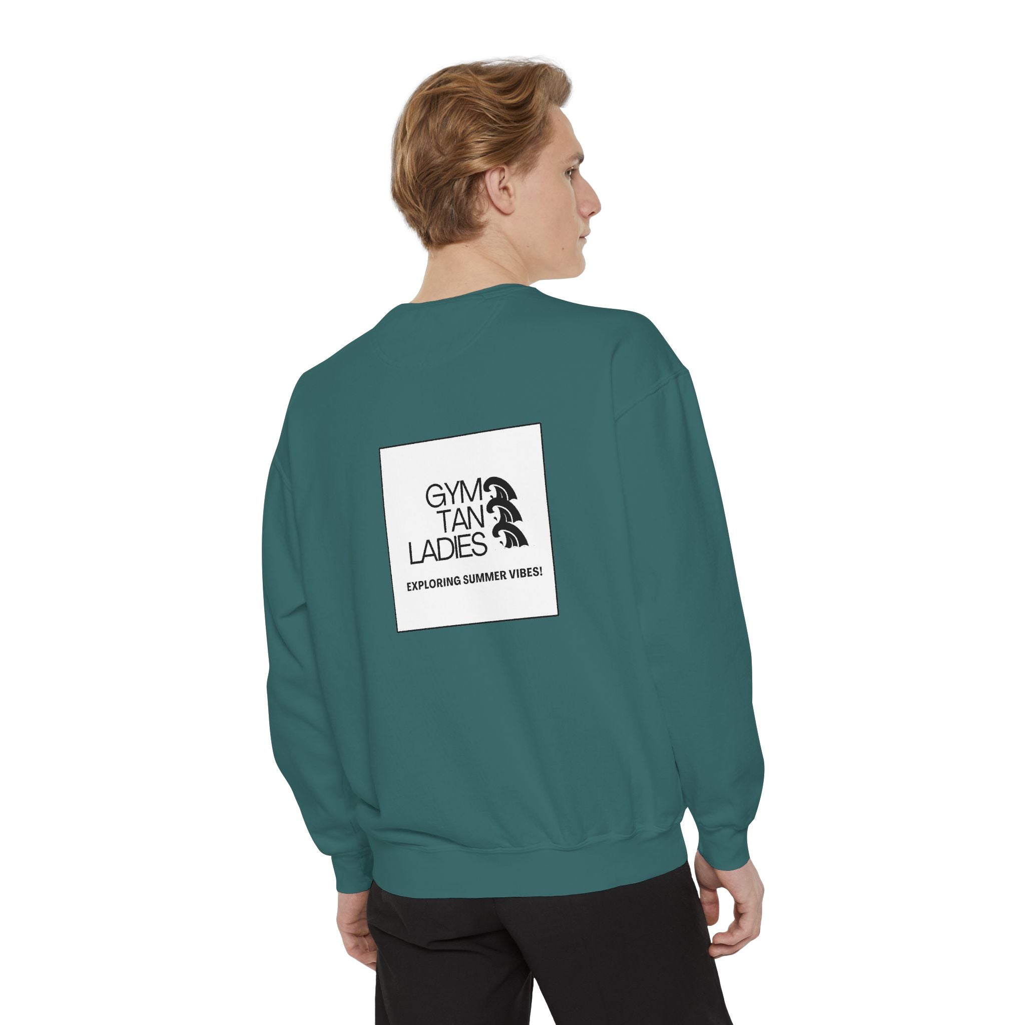 Mens Gym Tan Sweatshirt Logo Crewneck