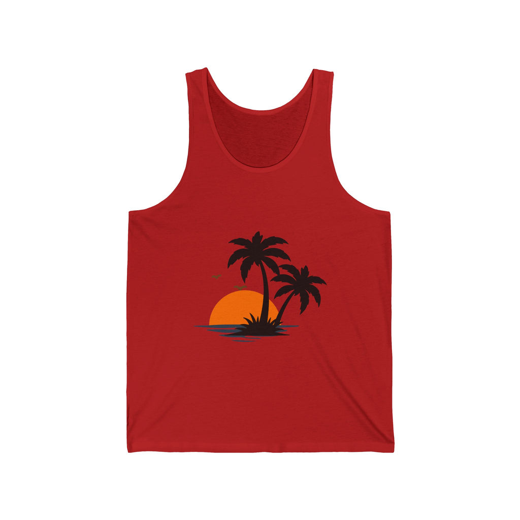 Summer Palm Tank Top — 'Summer Vibes' Sunset Beach Graphic Tank