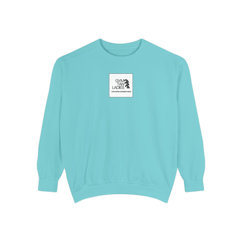 Mens Gym Tan Sweatshirt Logo Crewneck
