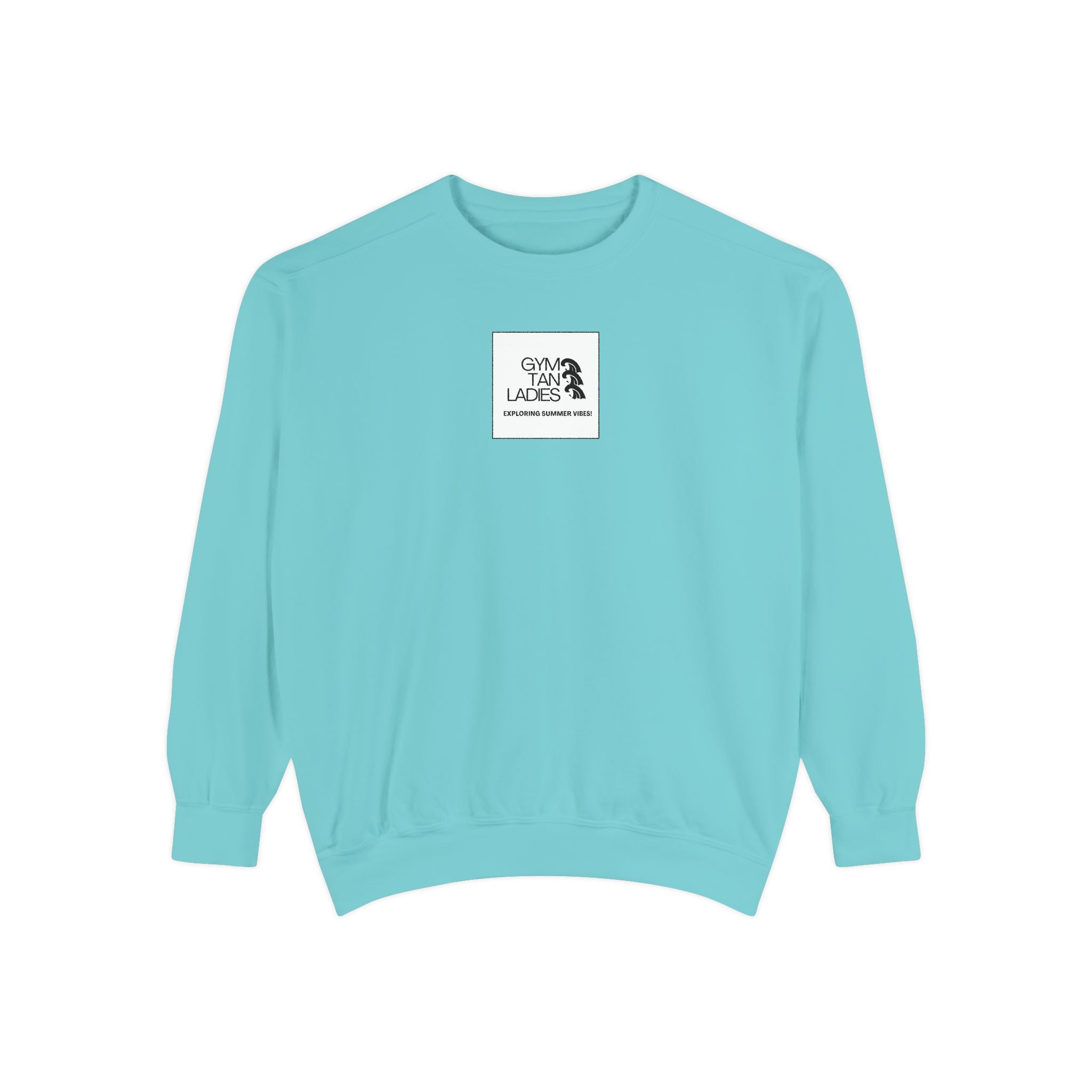 Gym Tan Ladies Sweatshirt - Retro Tropical Logo Crewneck