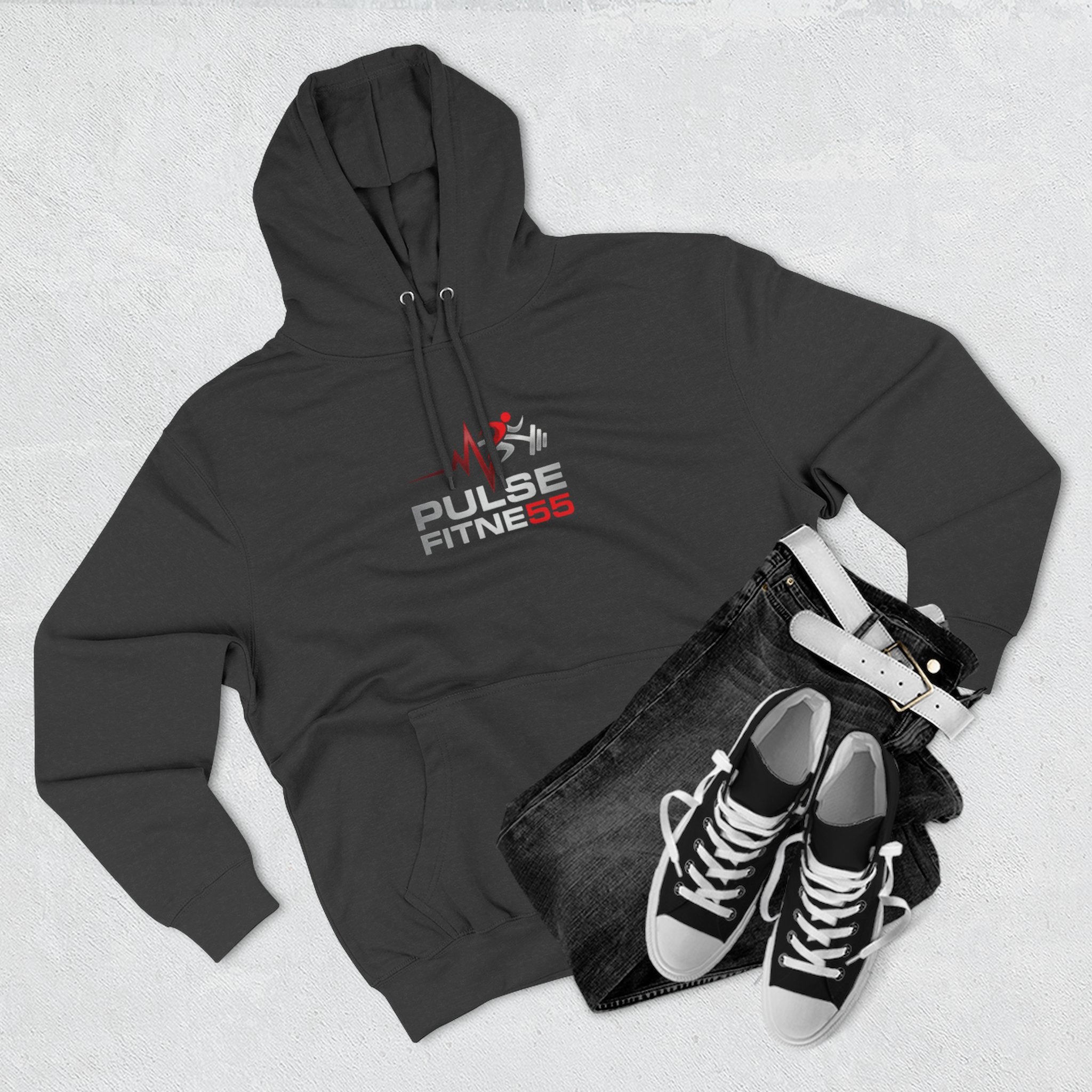 Sudadera con capucha Pulse Fitness 55 - Sudadera polar con logo de gimnasio