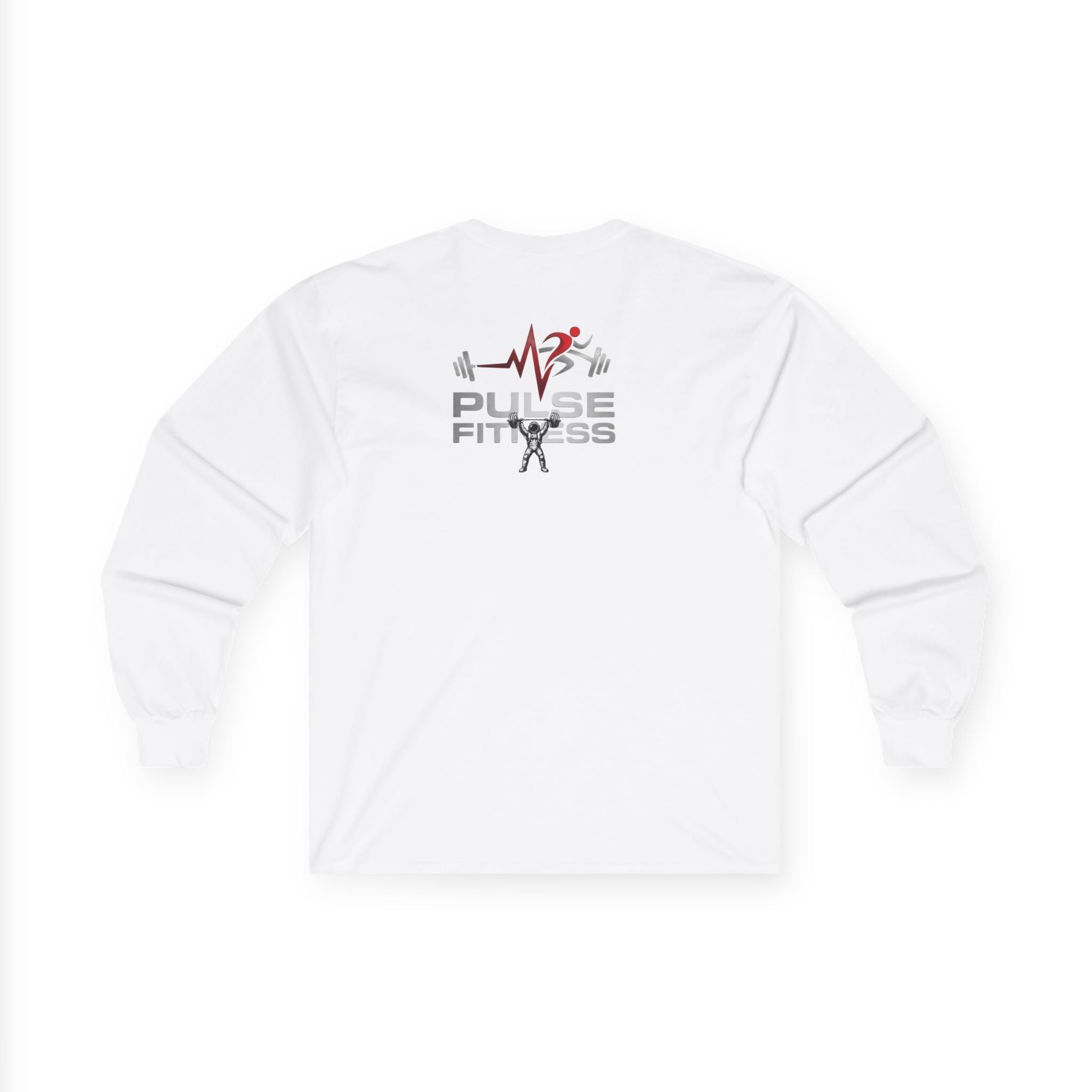 Fitness Long Sleeve Tee — Astronaut Weightlifter Graphic (Pulse Fitness)