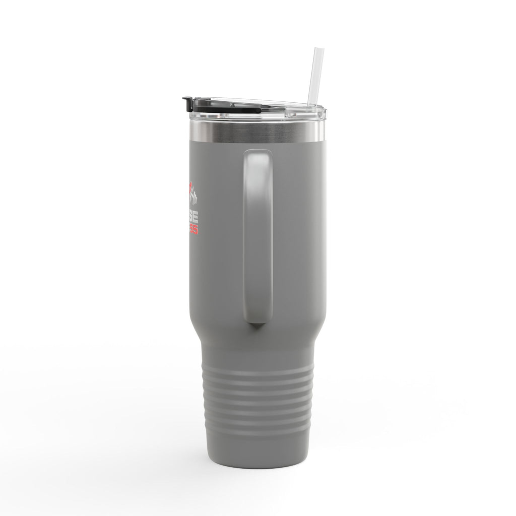 40oz Insulated Travel Mug — Pulse Fitness Logo Stainless Steel Tumbler with Straw