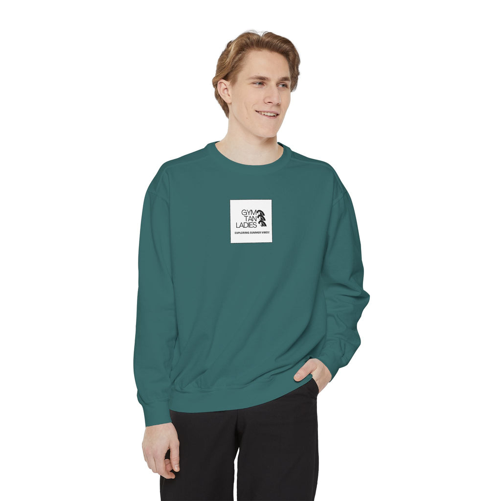 Mens Gym Tan Sweatshirt Logo Crewneck