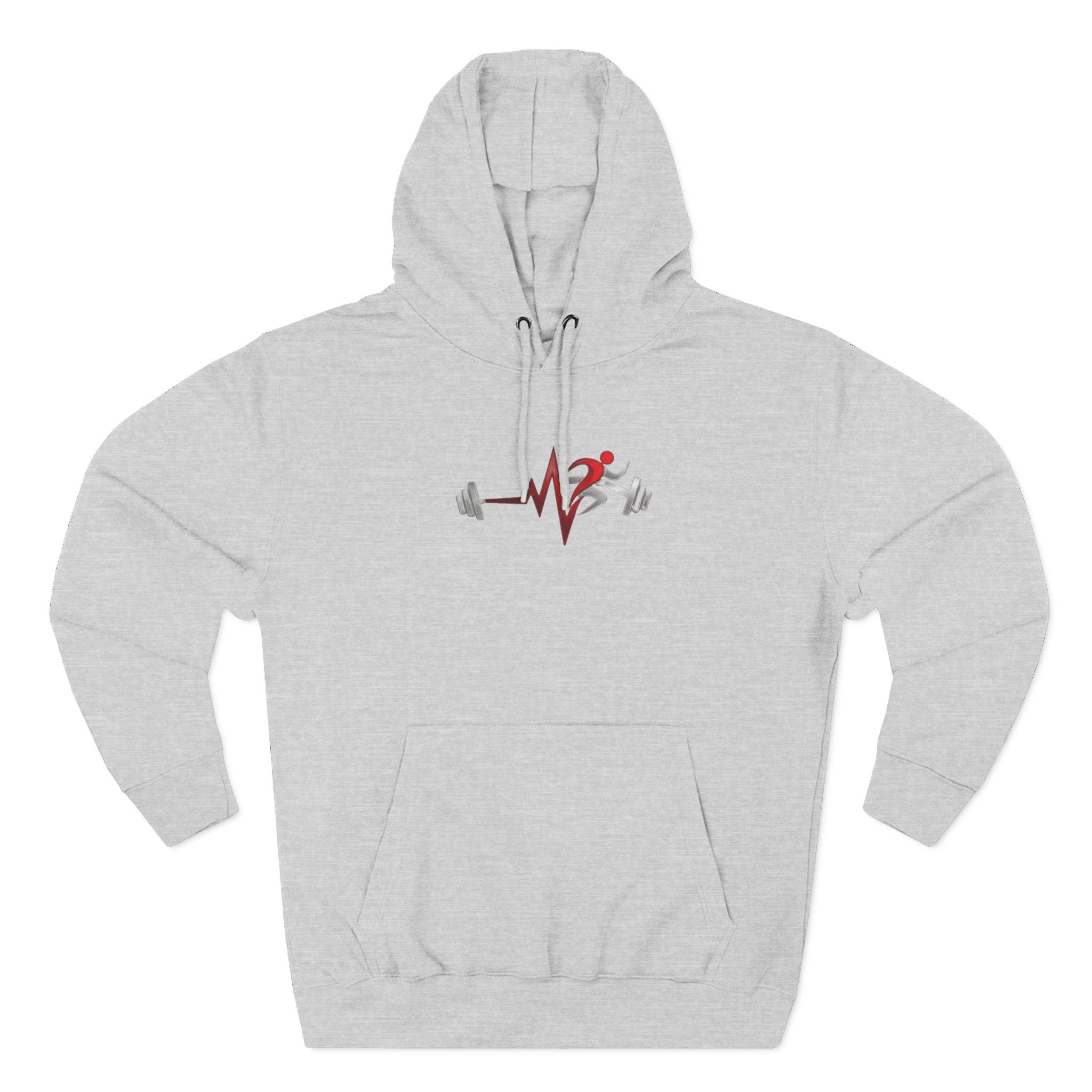 Fitness Heartbeat Hoodie — Weightlifting Pulse Graphic Hoodie