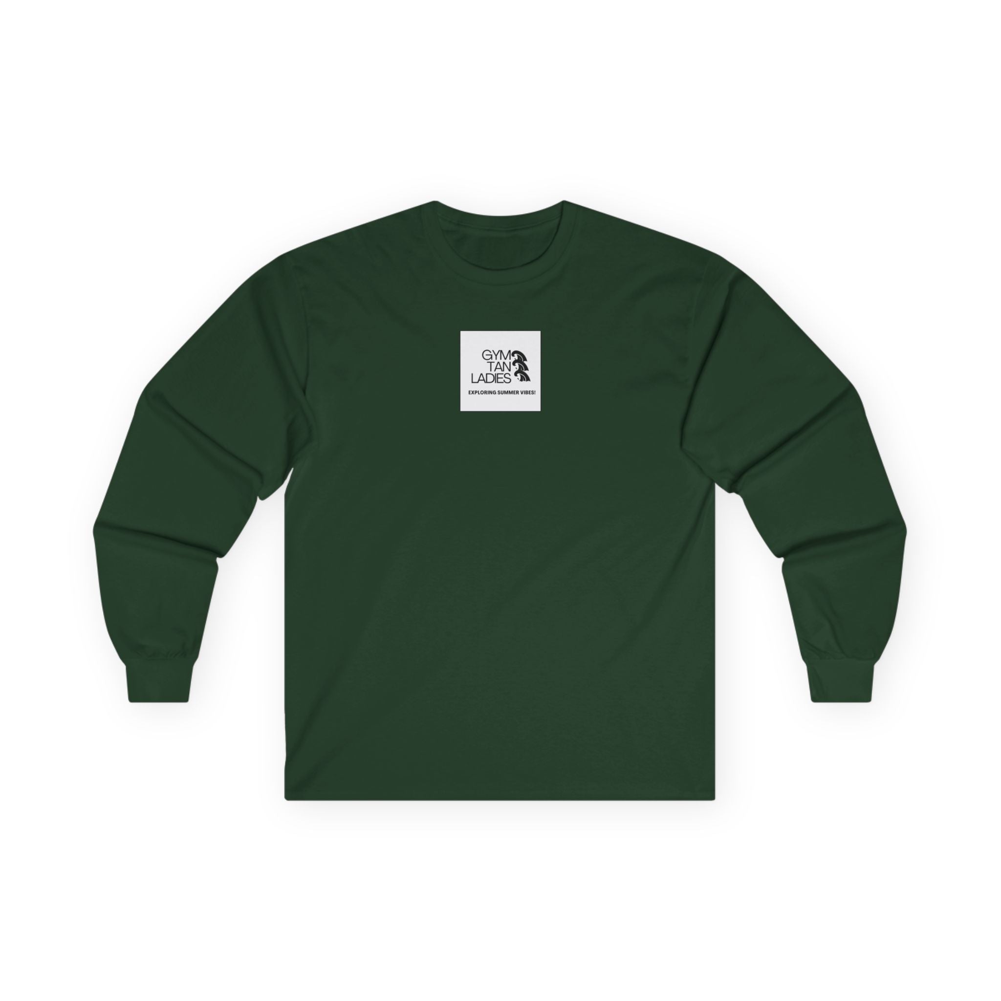 Gym Tan Ladies Long Sleeve Tee — Retro Logo Fitness Shirt