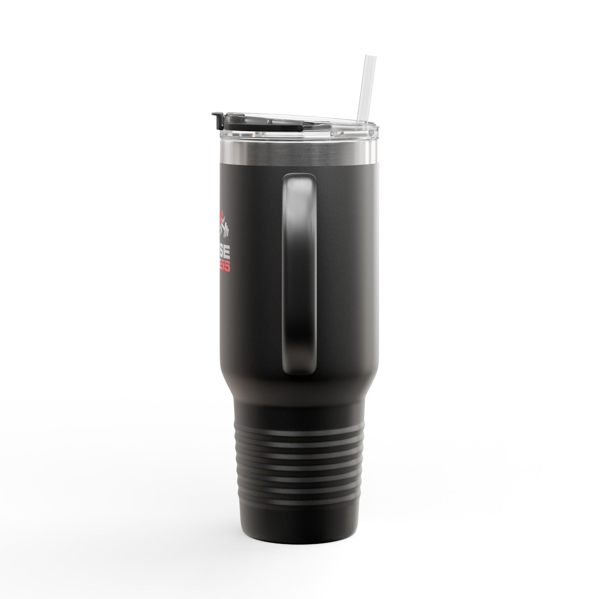 40oz Insulated Travel Mug — Pulse Fitness Logo Stainless Steel Tumbler with Straw