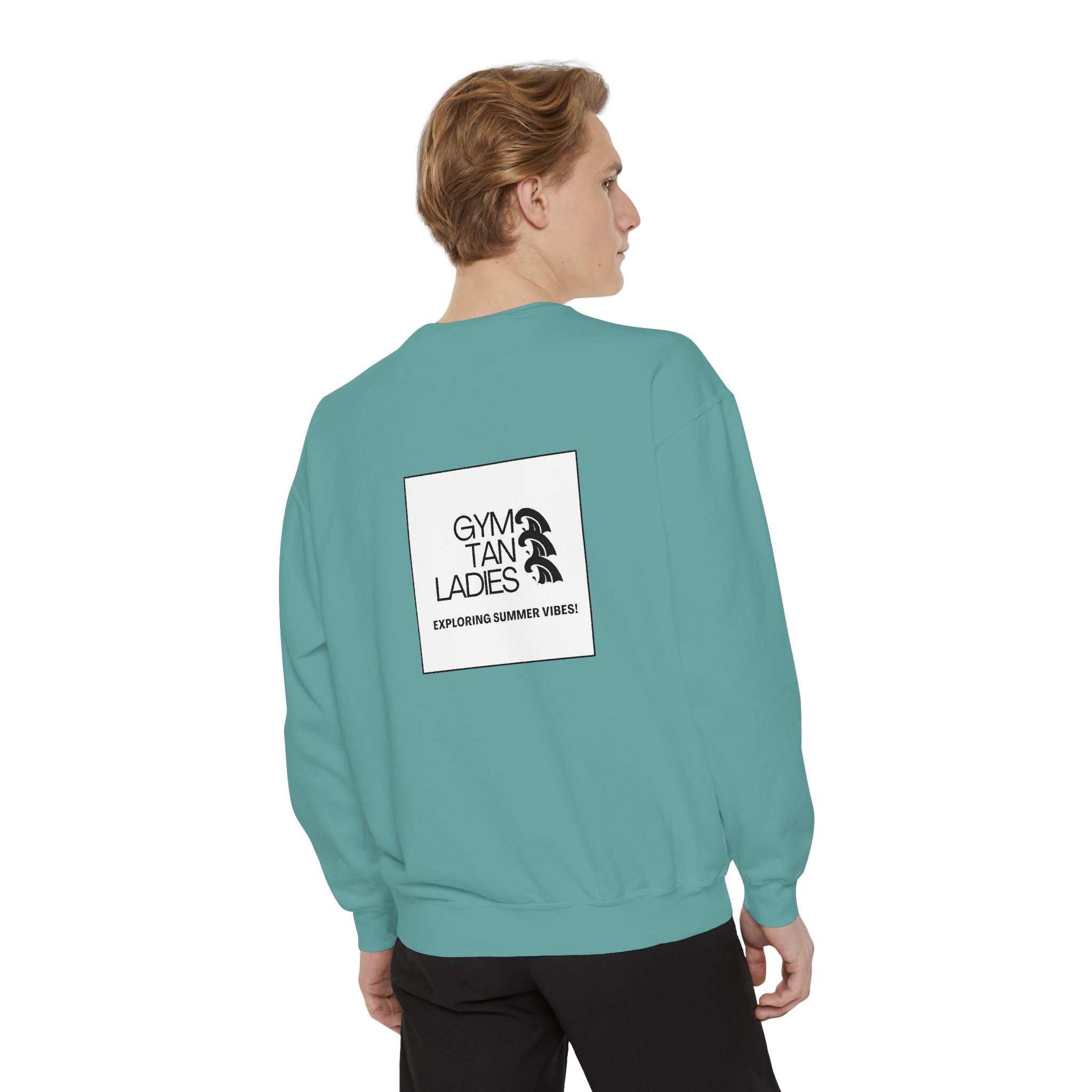 Mens Gym Tan Sweatshirt Logo Crewneck