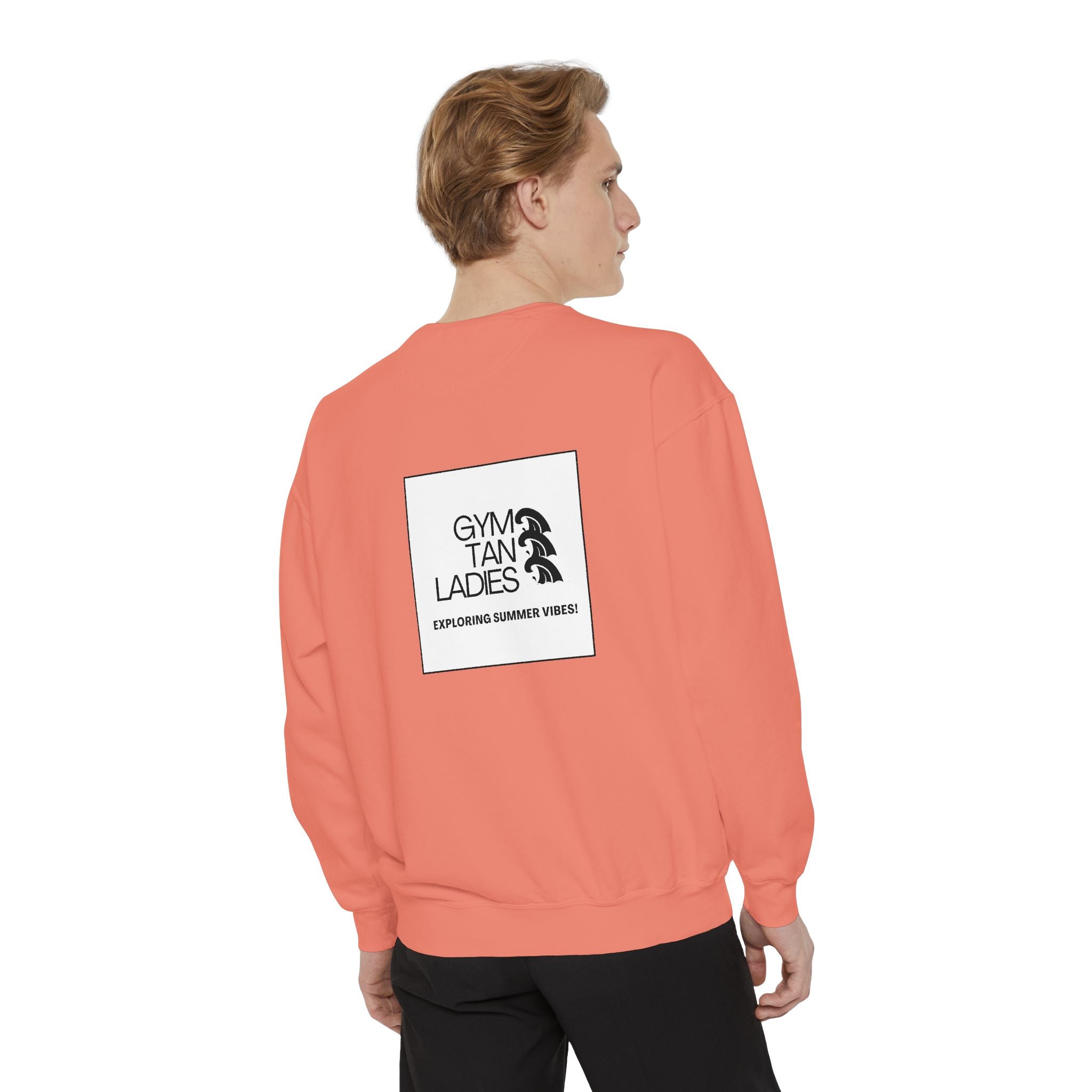 Mens Gym Tan Sweatshirt Logo Crewneck
