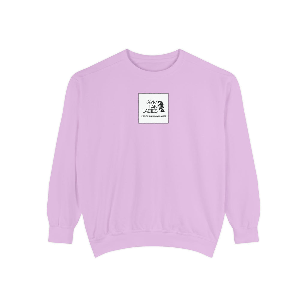 Mens Gym Tan Sweatshirt Logo Crewneck
