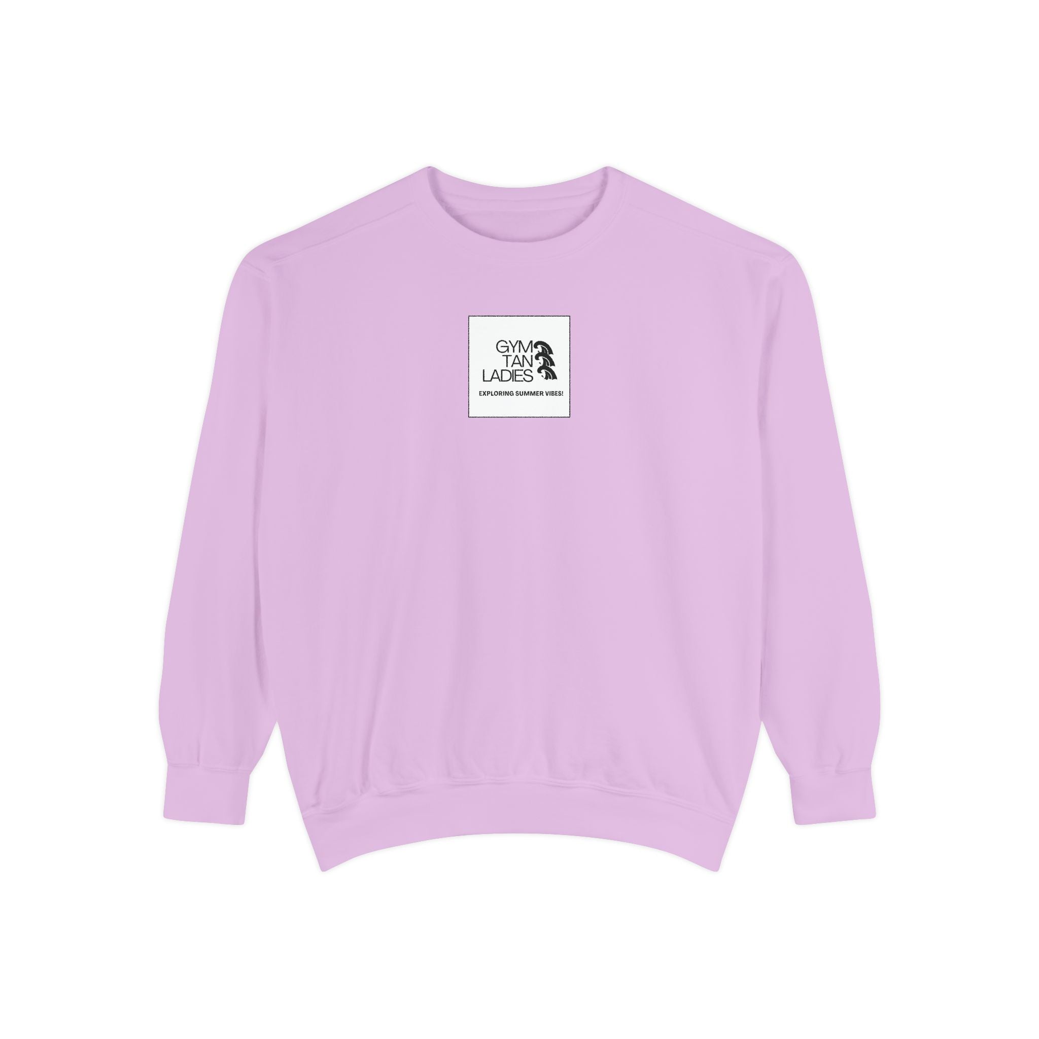 Gym Tan Ladies Sweatshirt - Retro Tropical Logo Crewneck