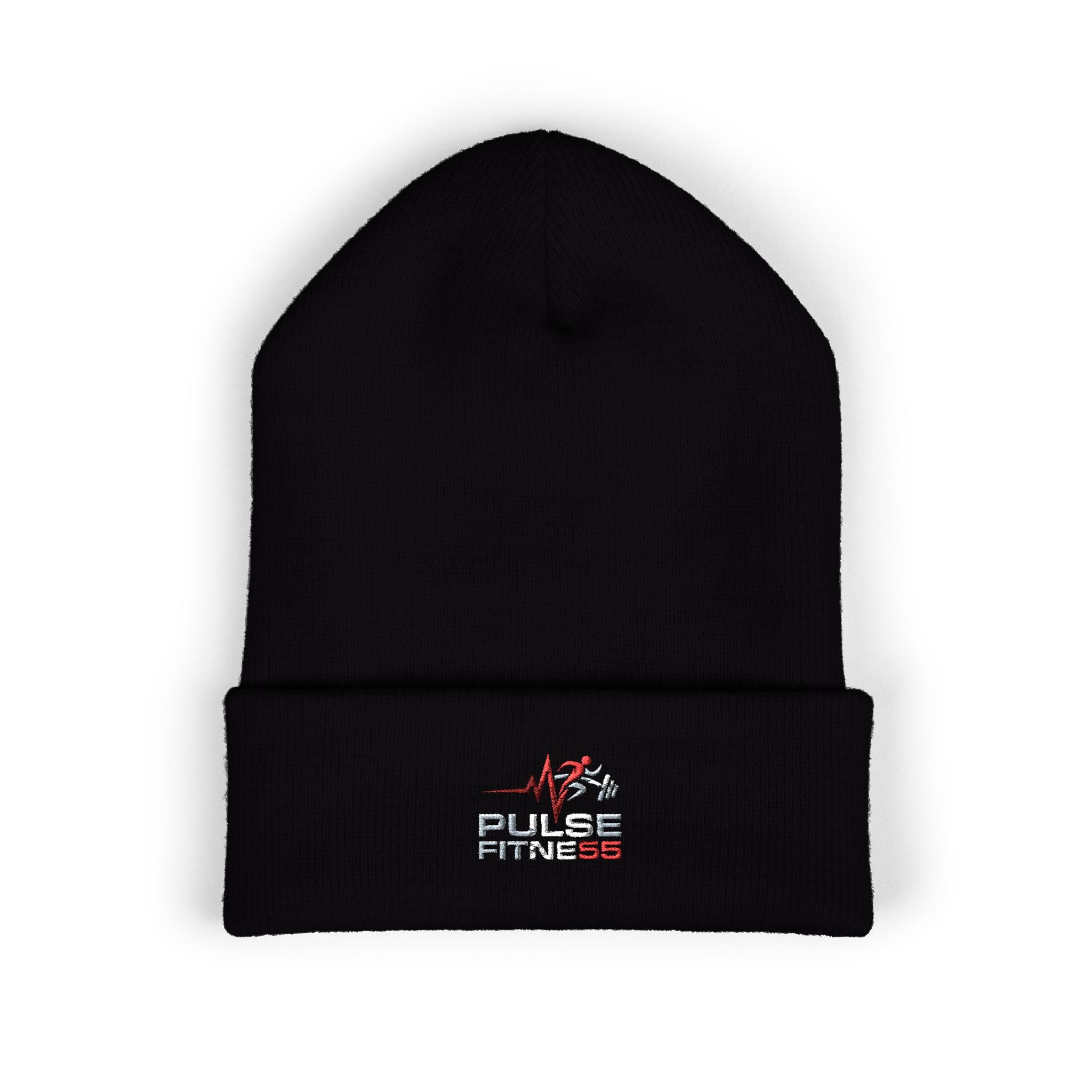 EMT Heartbeat Embroidered Beanie - Classic Cuffed Knit Hat for First Responders