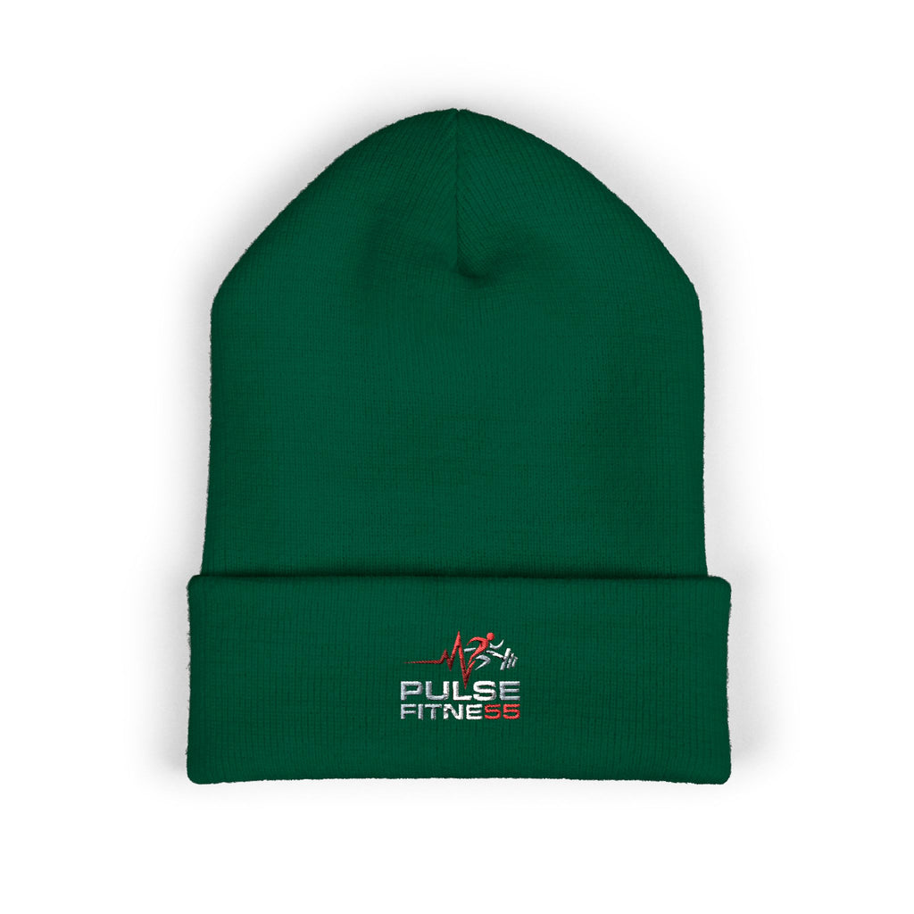 EMT Heartbeat Embroidered Beanie - Classic Cuffed Knit Hat for First Responders