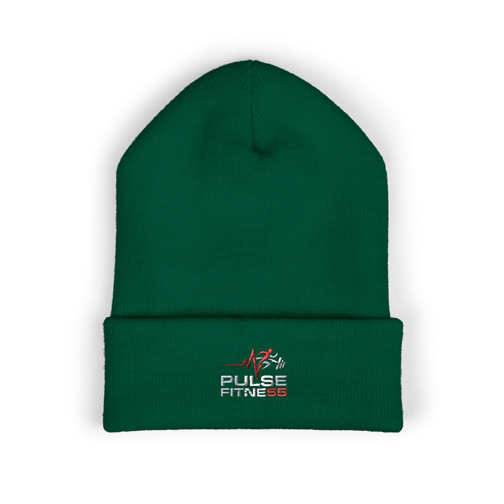 EMT Heartbeat Embroidered Beanie - Classic Cuffed Knit Hat for First Responders