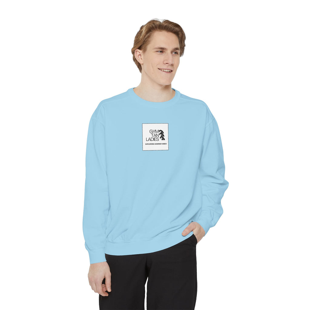 Mens Gym Tan Sweatshirt Logo Crewneck