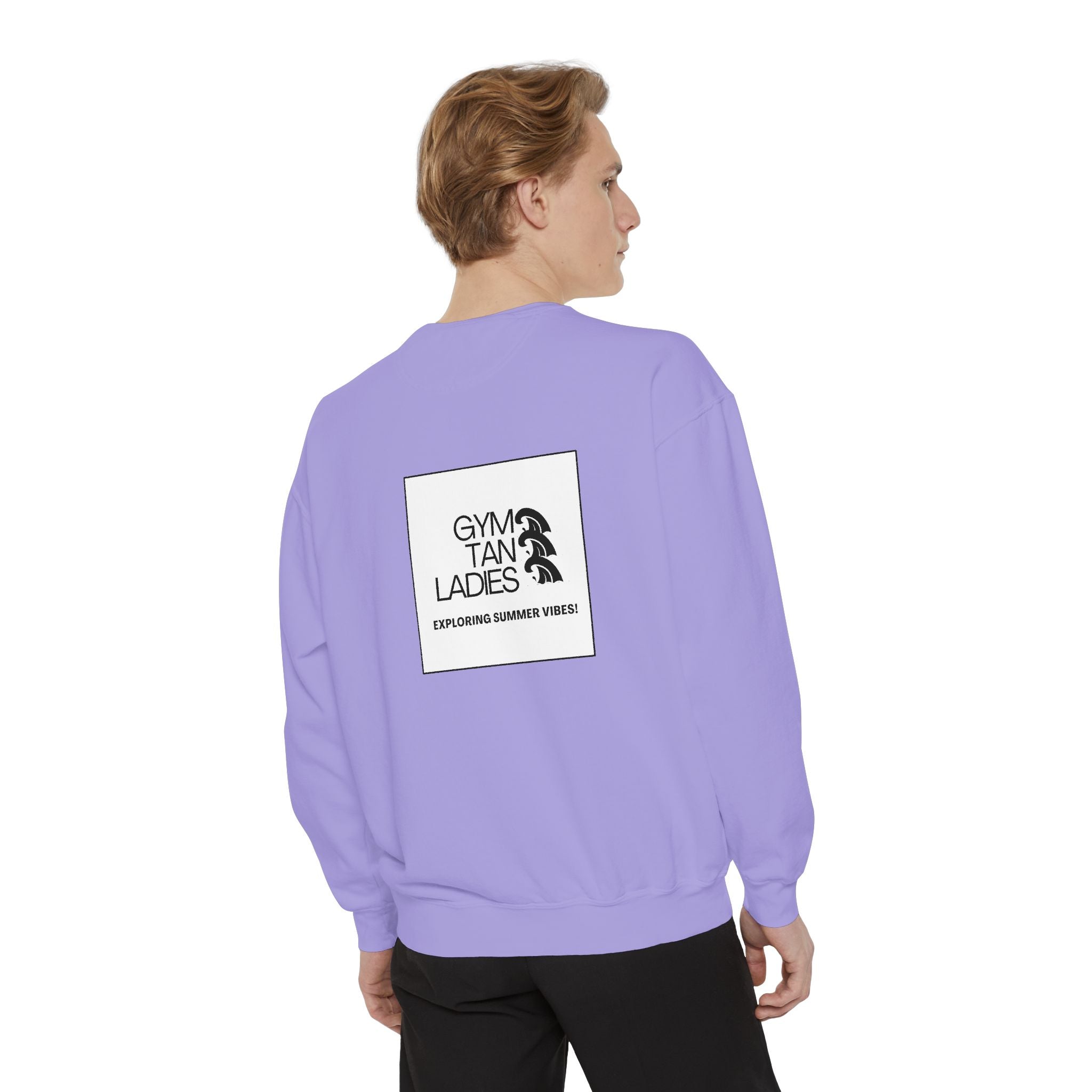 Mens Gym Tan Sweatshirt Logo Crewneck