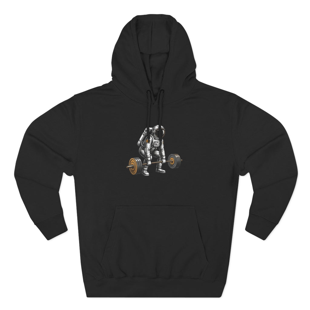 Fitness Hoodie — Barbell Deadlift Graphic Pullover (Pulse Fitness 55 Logo)