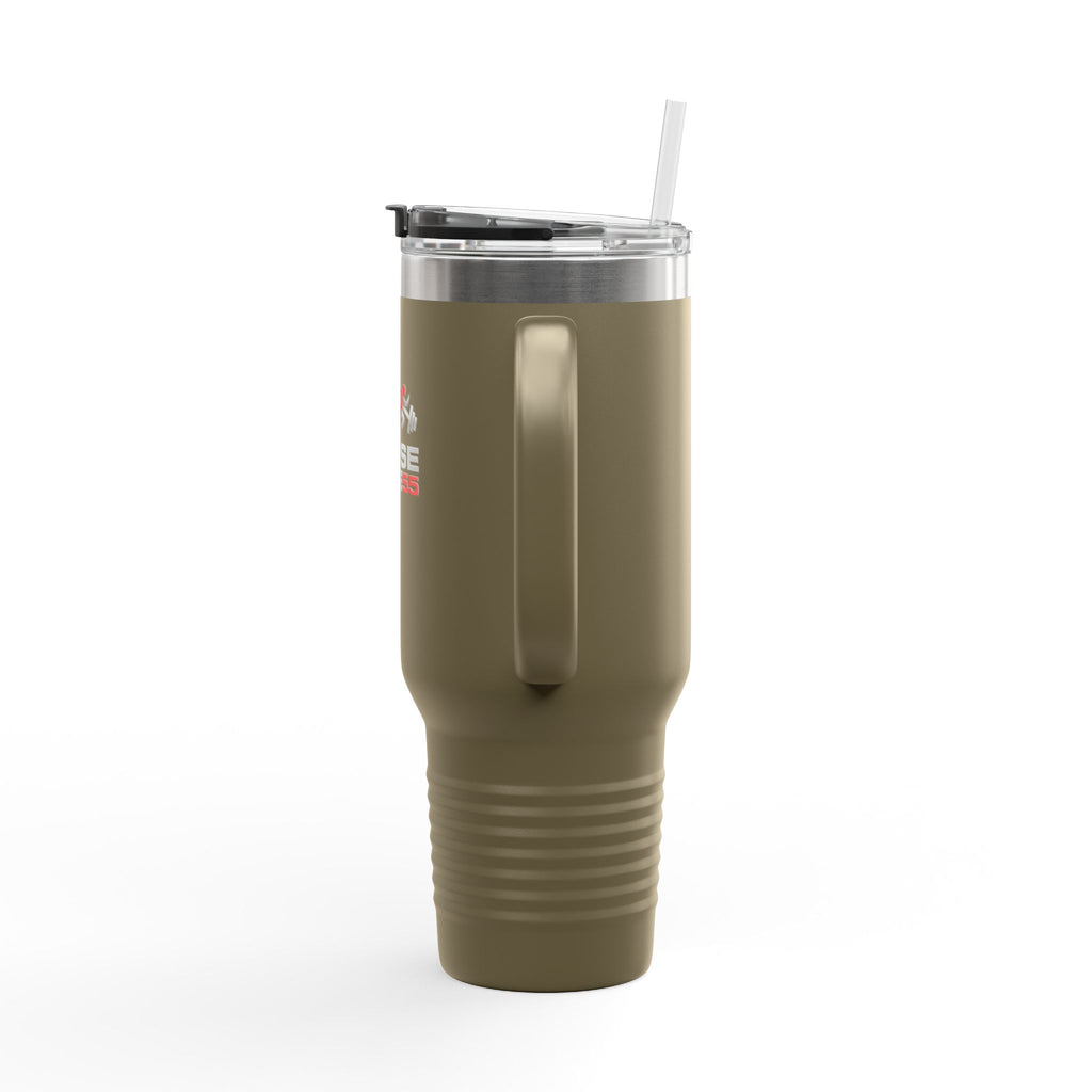 40oz Insulated Travel Mug — Pulse Fitness Logo Stainless Steel Tumbler with Straw