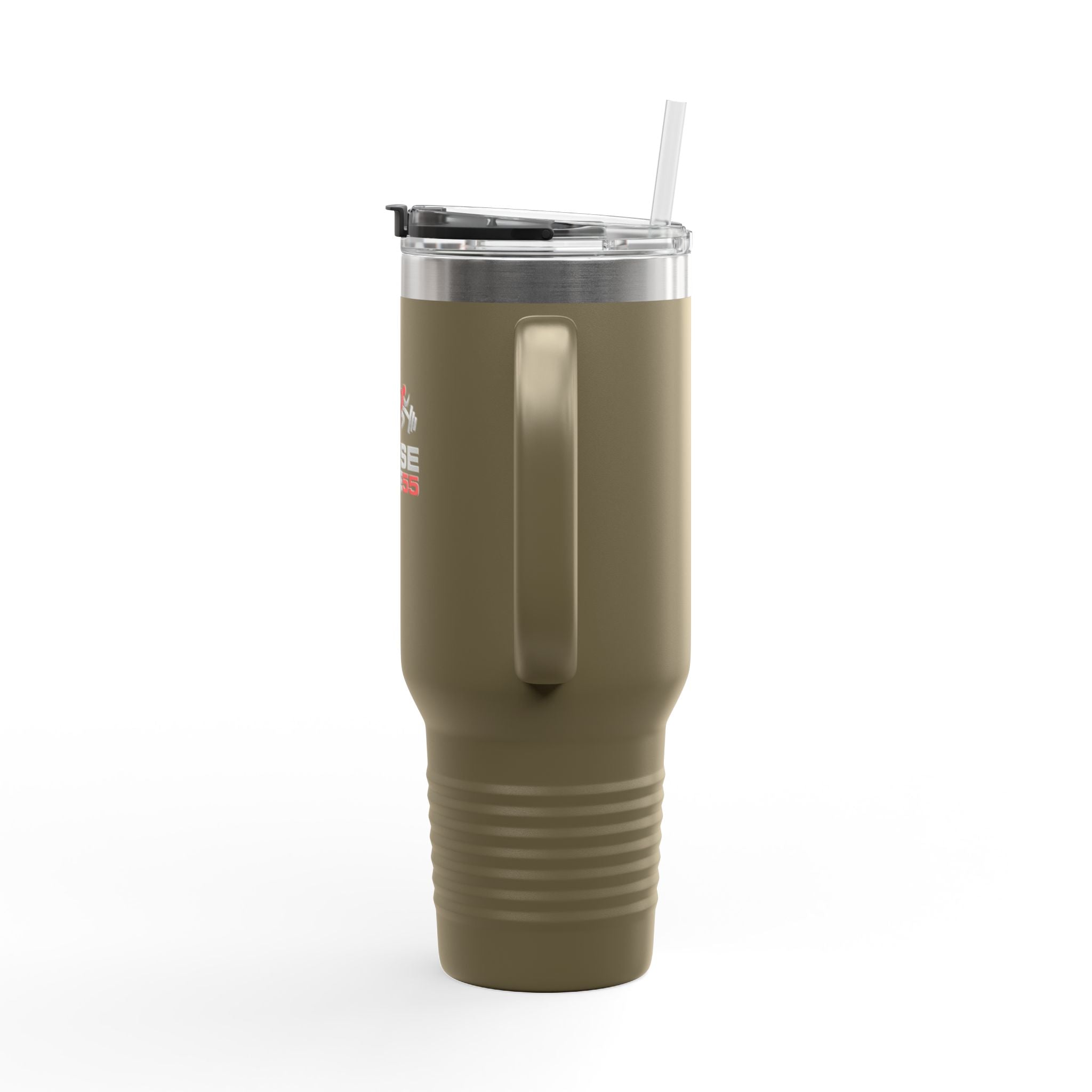40oz Insulated Travel Mug — Pulse Fitness Logo Stainless Steel Tumbler with Straw