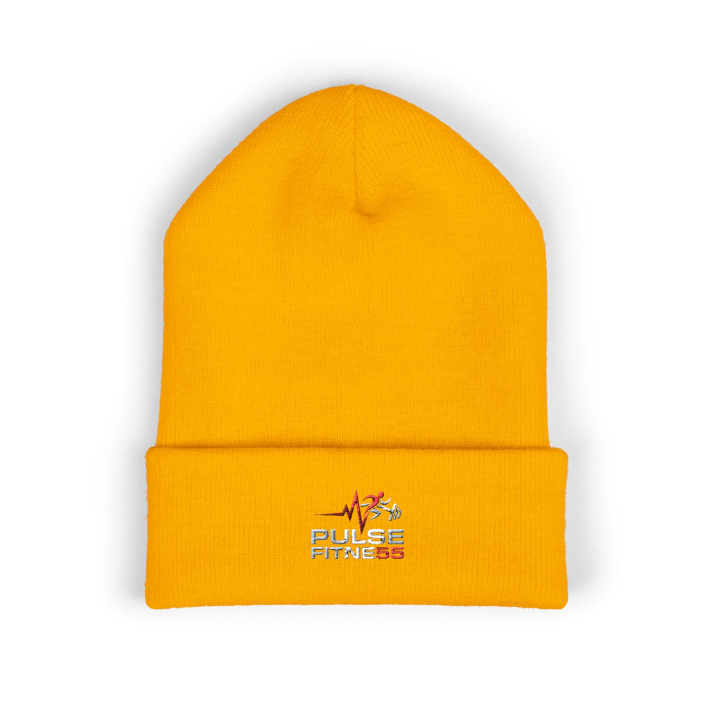 EMT Heartbeat Embroidered Beanie - Classic Cuffed Knit Hat for First Responders