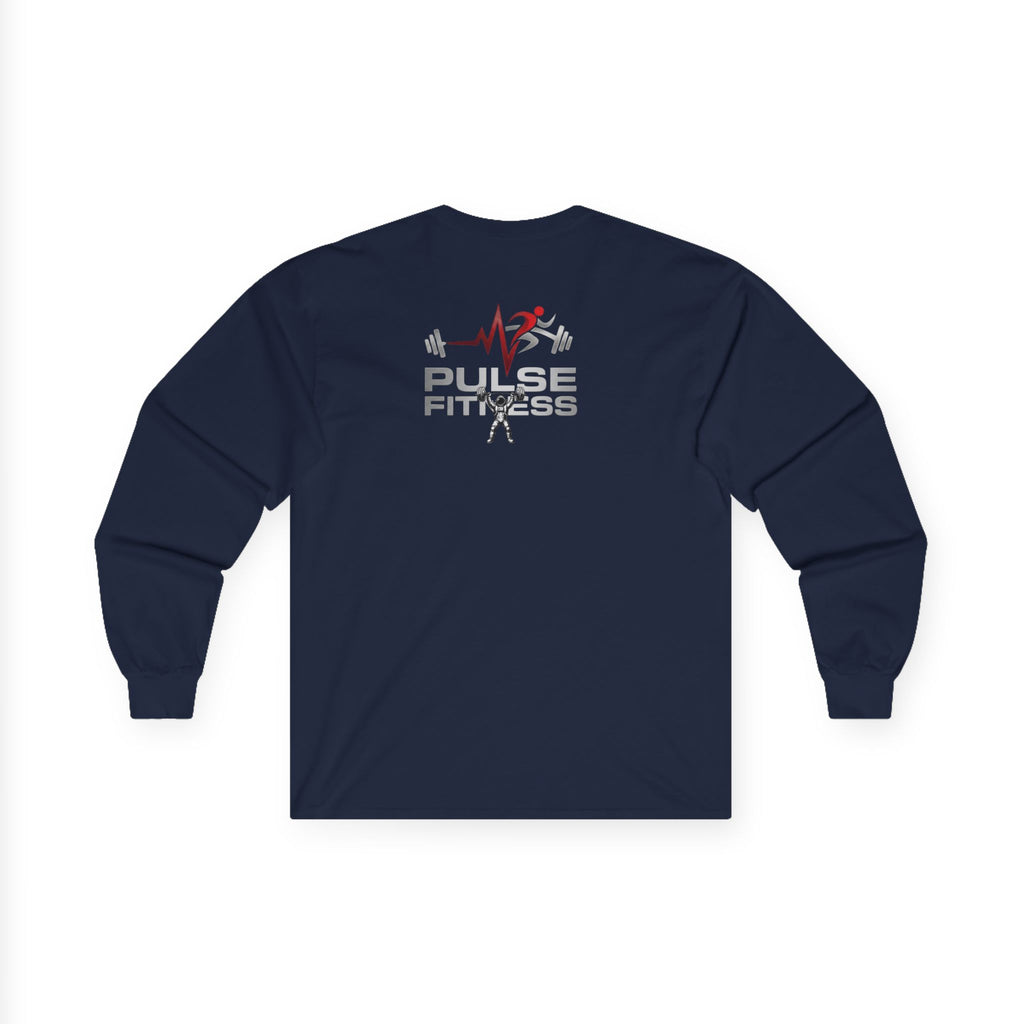 Fitness Long Sleeve Tee — Astronaut Weightlifter Graphic (Pulse Fitness)