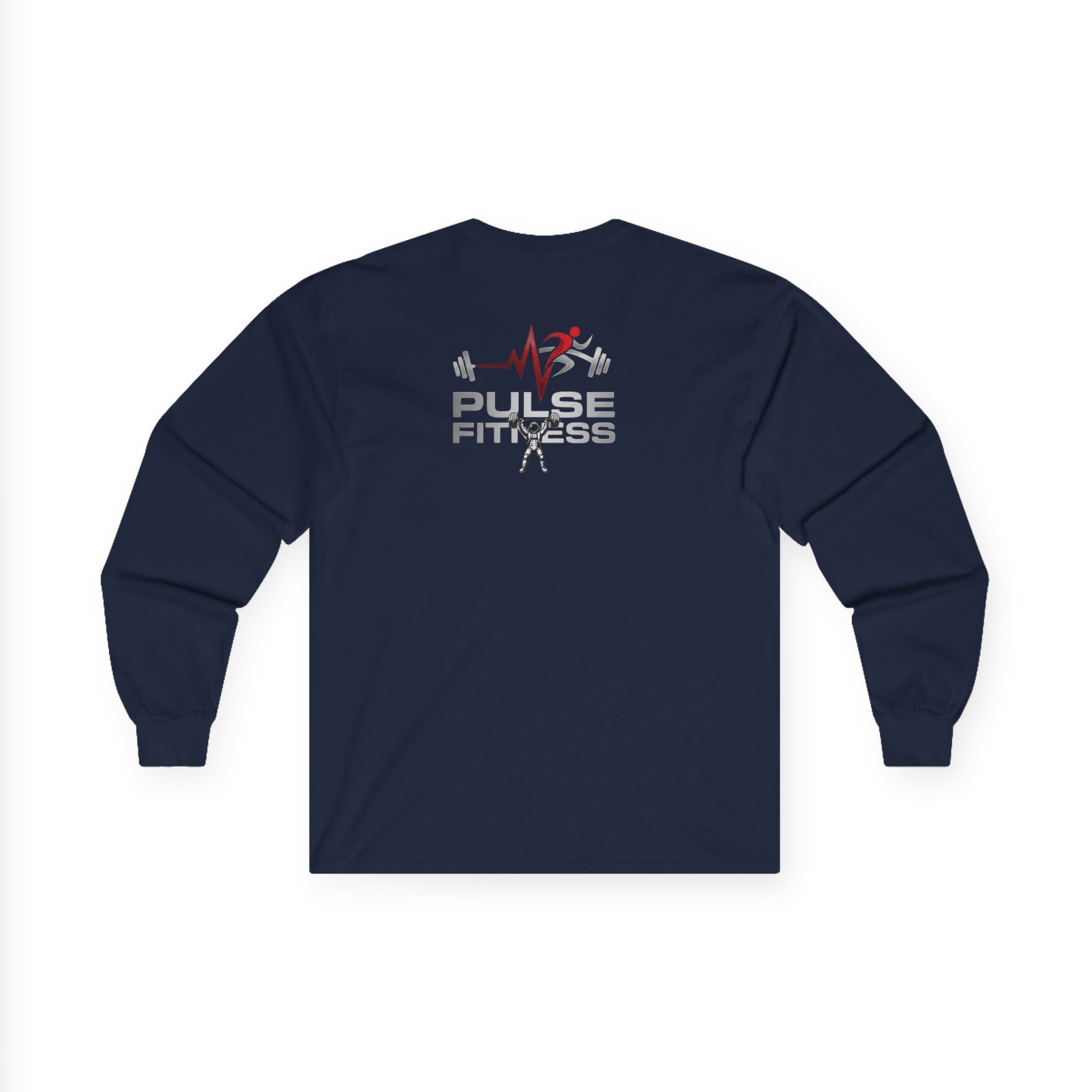 Fitness Long Sleeve Tee — Astronaut Weightlifter Graphic (Pulse Fitness)